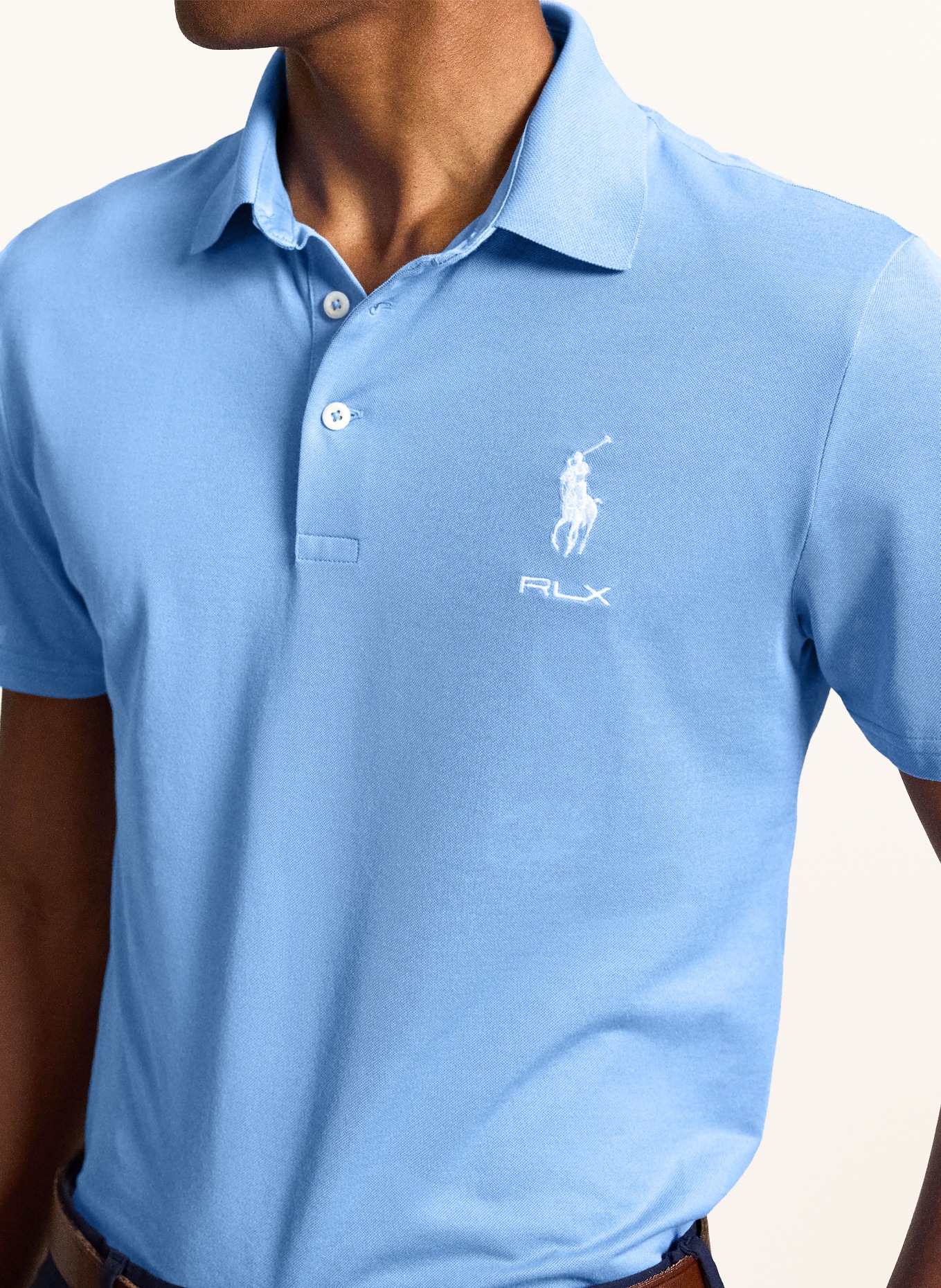 RLX RALPH LAUREN Piqué polo shirt: LIGHT BLUE / WHITE