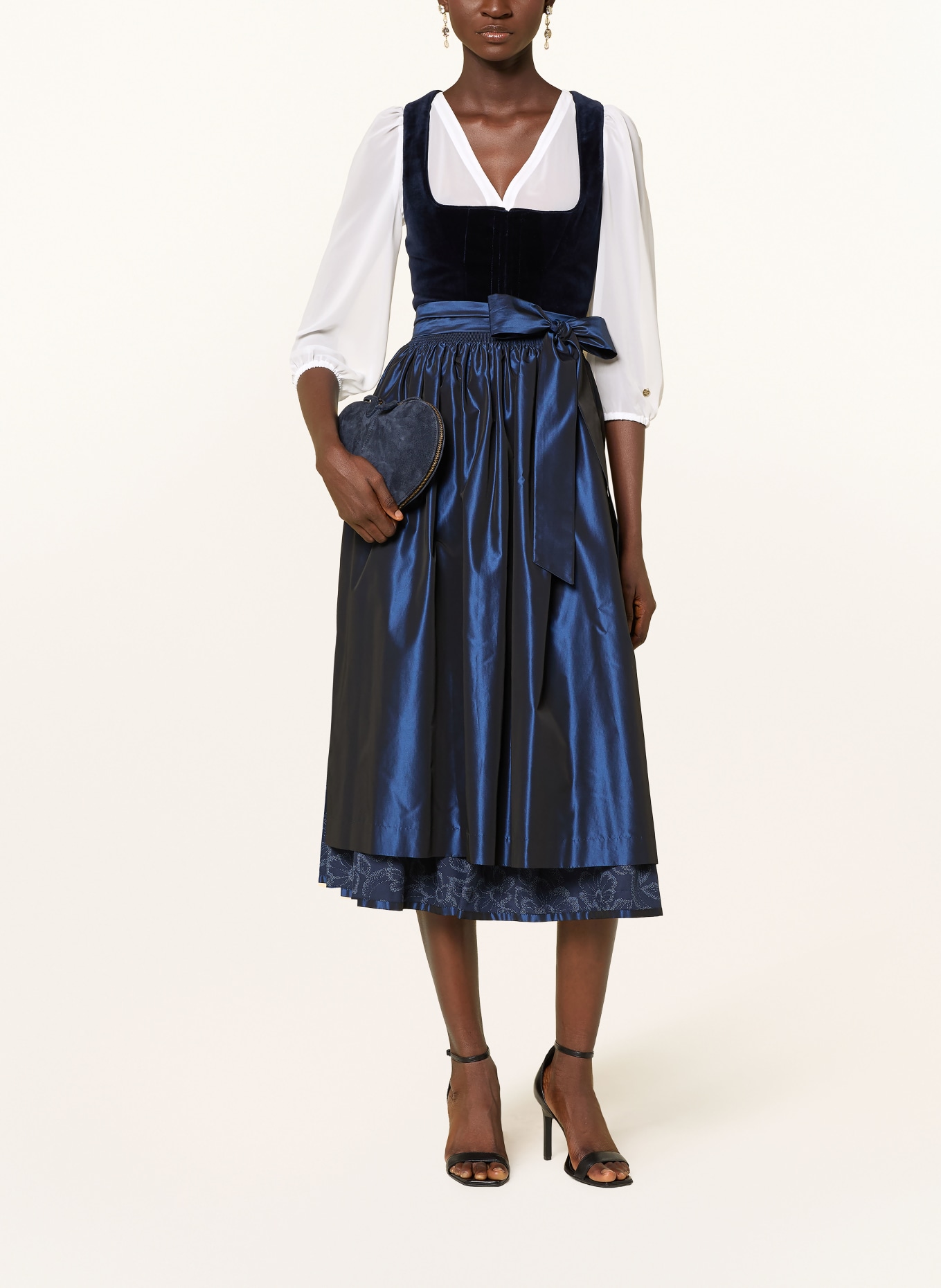AlpenHERZ Dirndlbluse LOU mit 3/4-Arm: WEISS