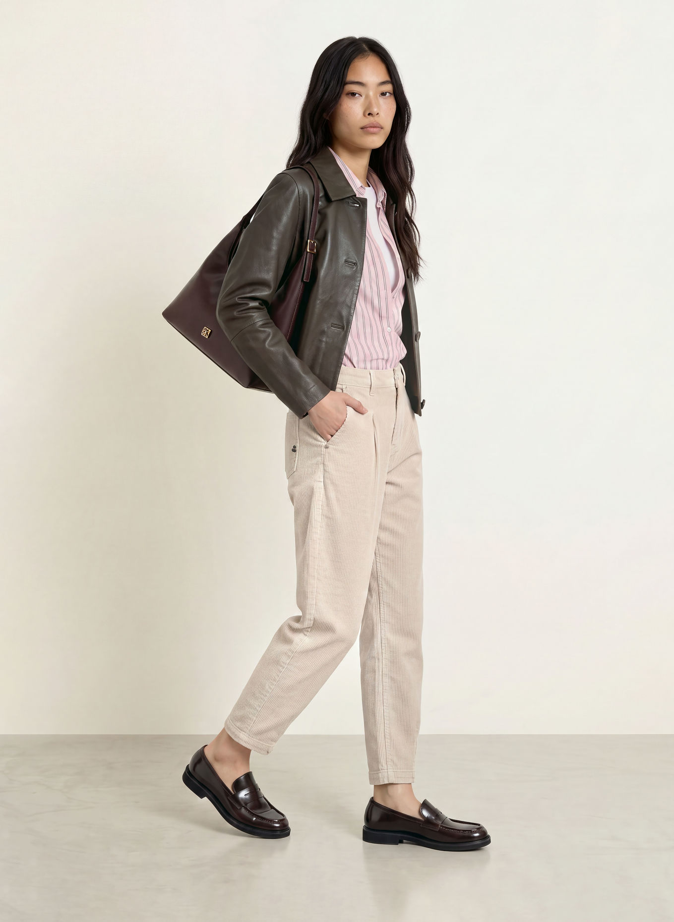 Buena Vista 7/8-Hose aus Cord: BEIGE