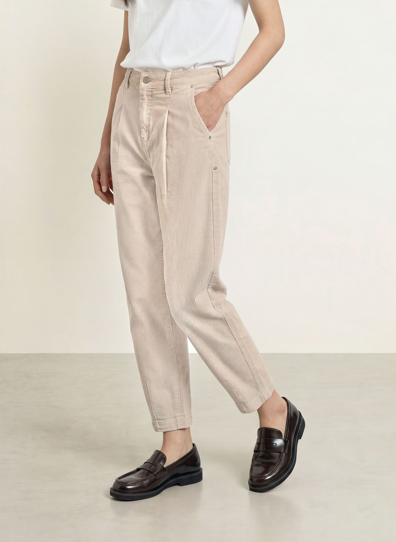 Buena Vista 7/8-Hose aus Cord: BEIGE