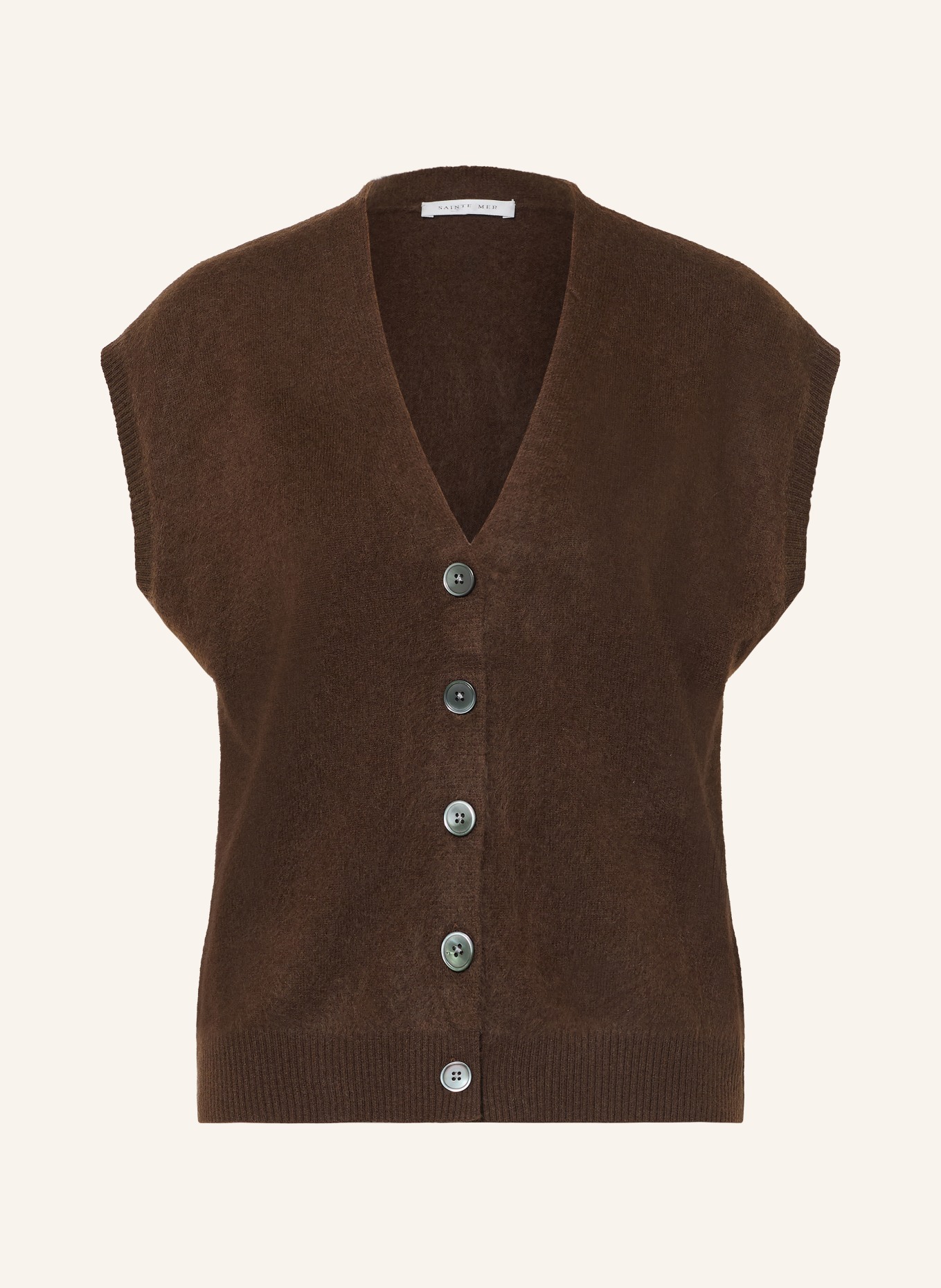 SAINTE MER Knit vest: DARK BROWN