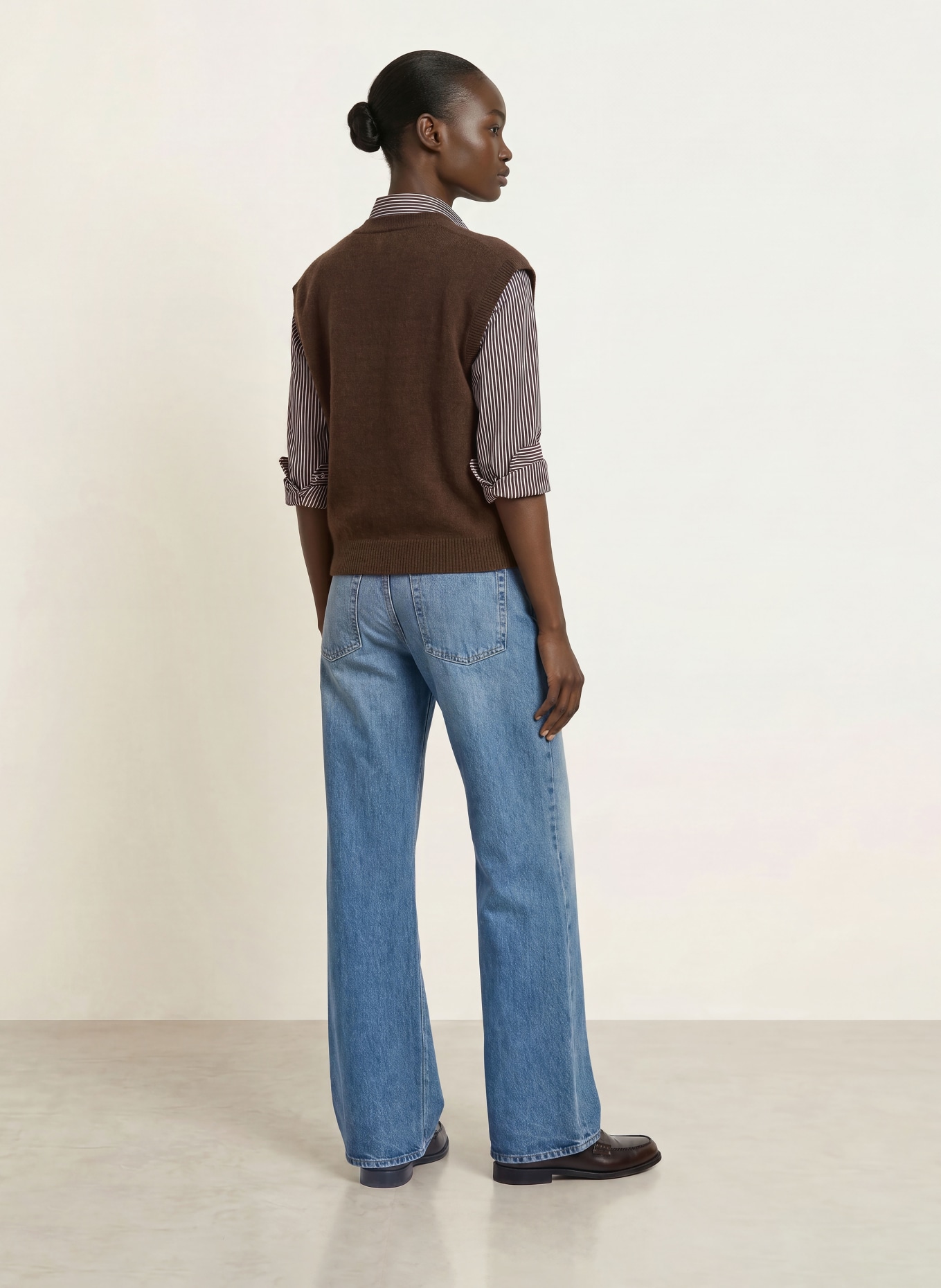 SAINTE MER Knit vest: DARK BROWN