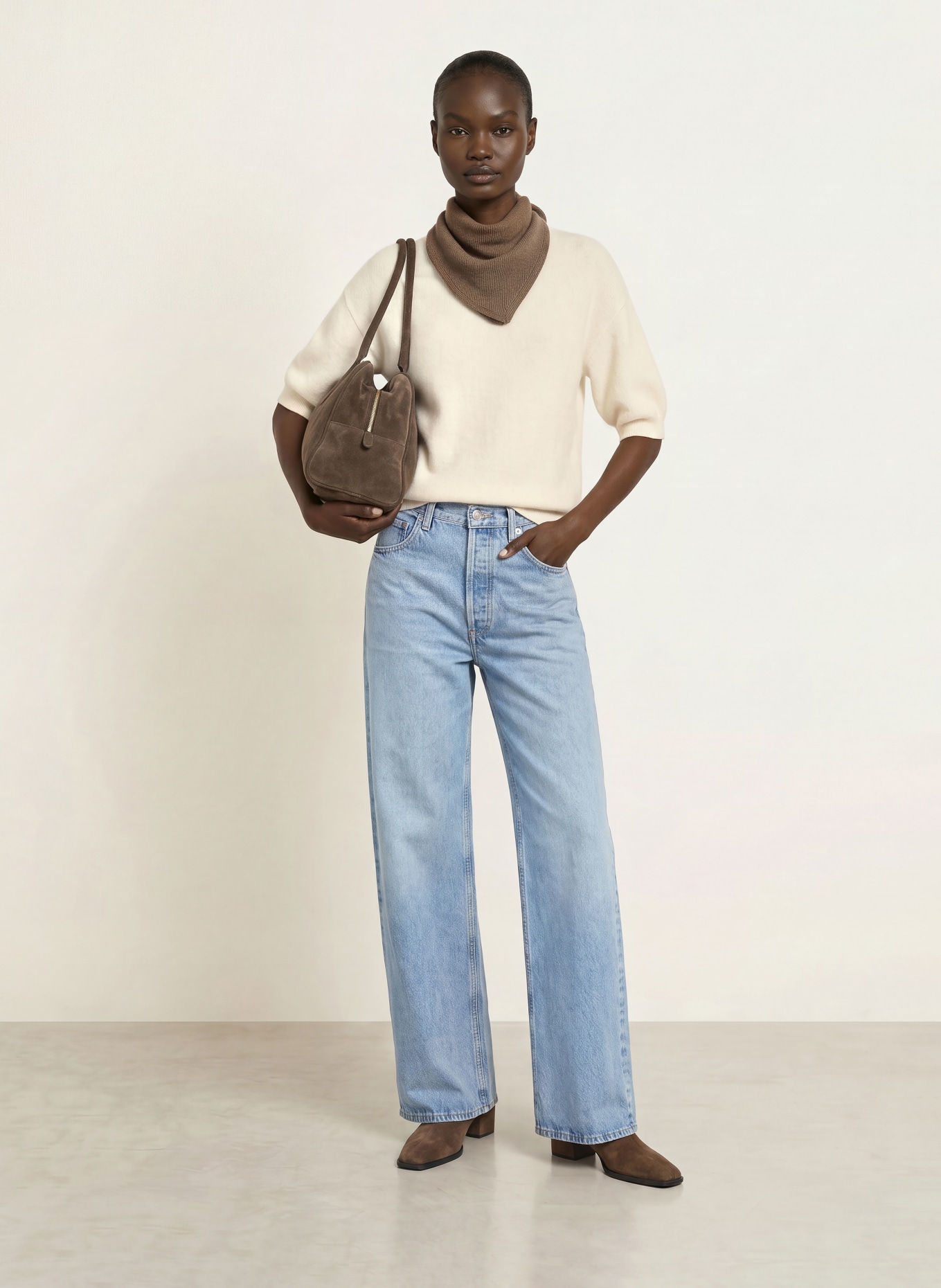 SAINTE MER Knit shirt with merino wool: ECRU