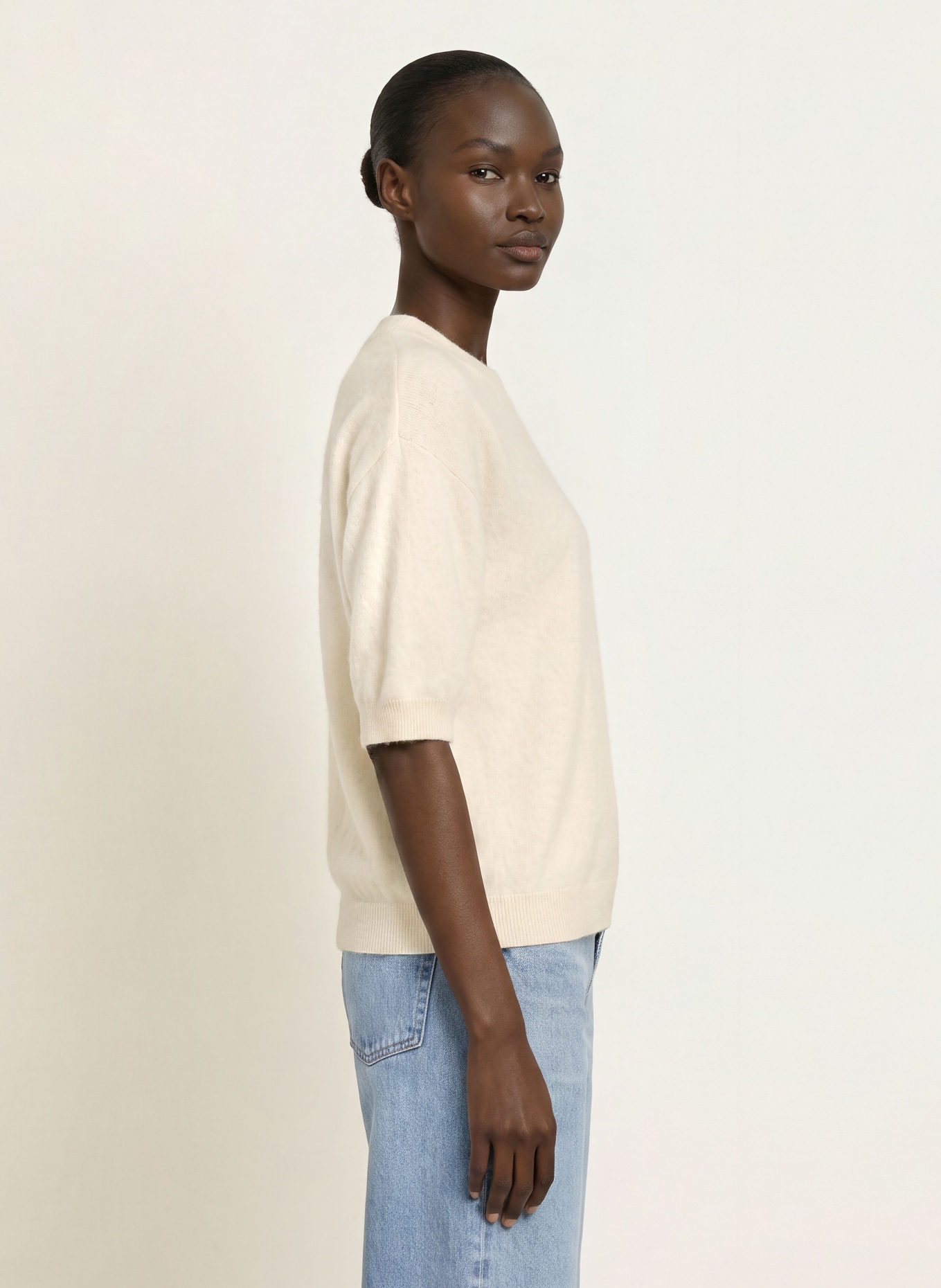 SAINTE MER Knit shirt with merino wool: ECRU