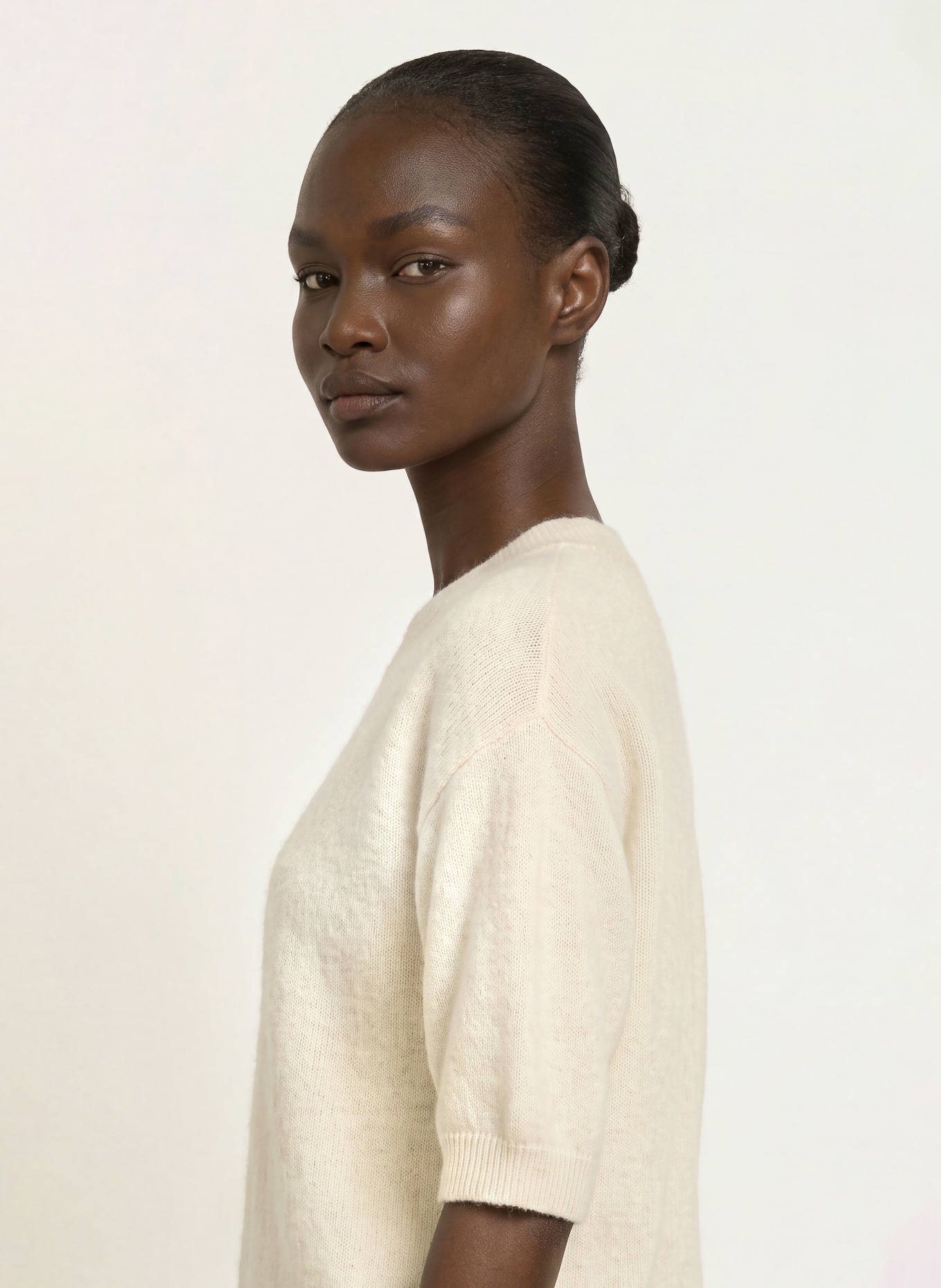SAINTE MER Knit shirt with merino wool: ECRU