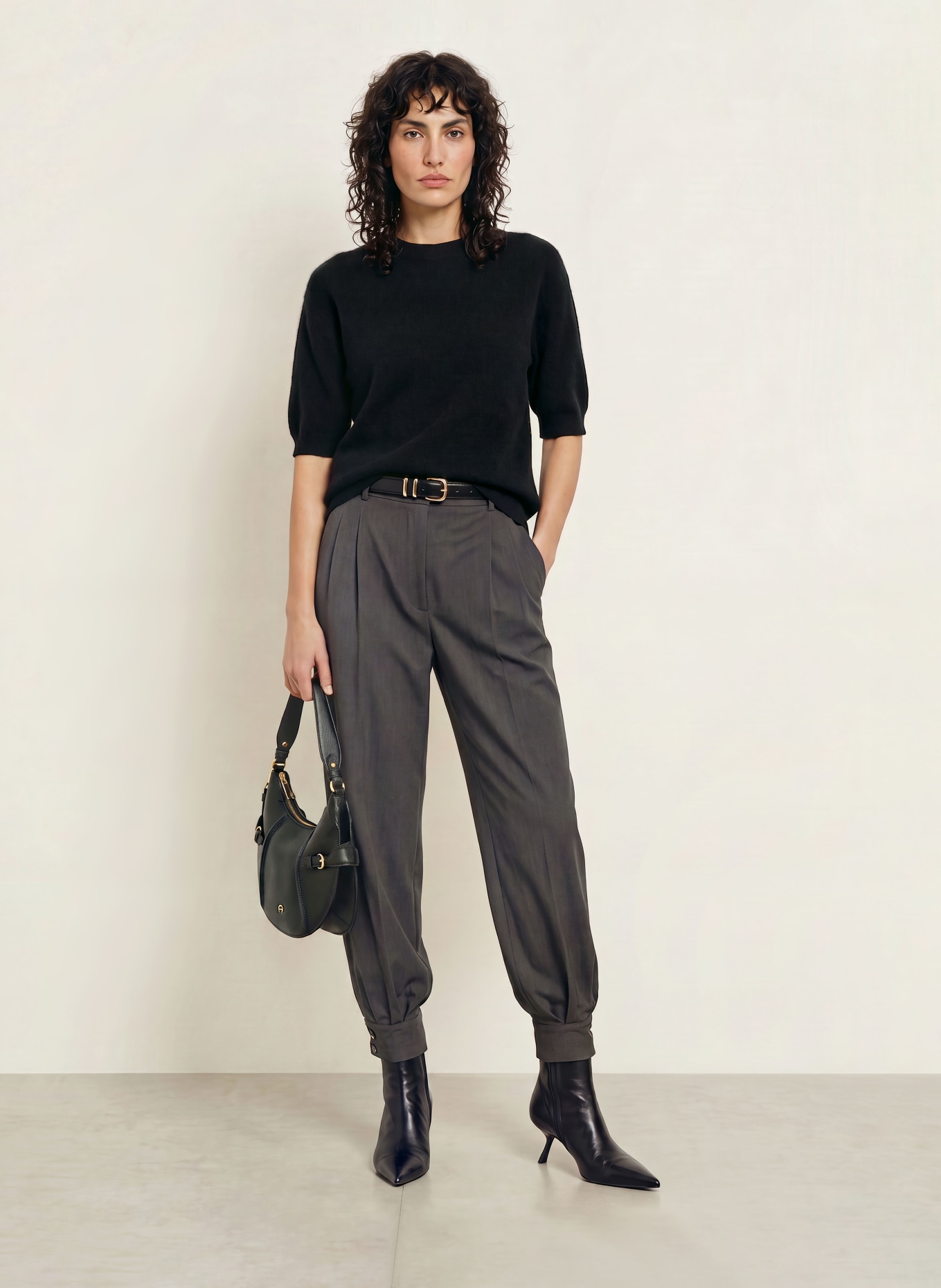 SAINTE MER Knit shirt with merino wool: BLACK