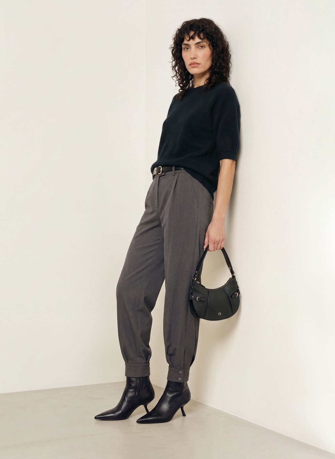 SAINTE MER Knit shirt with merino wool: BLACK