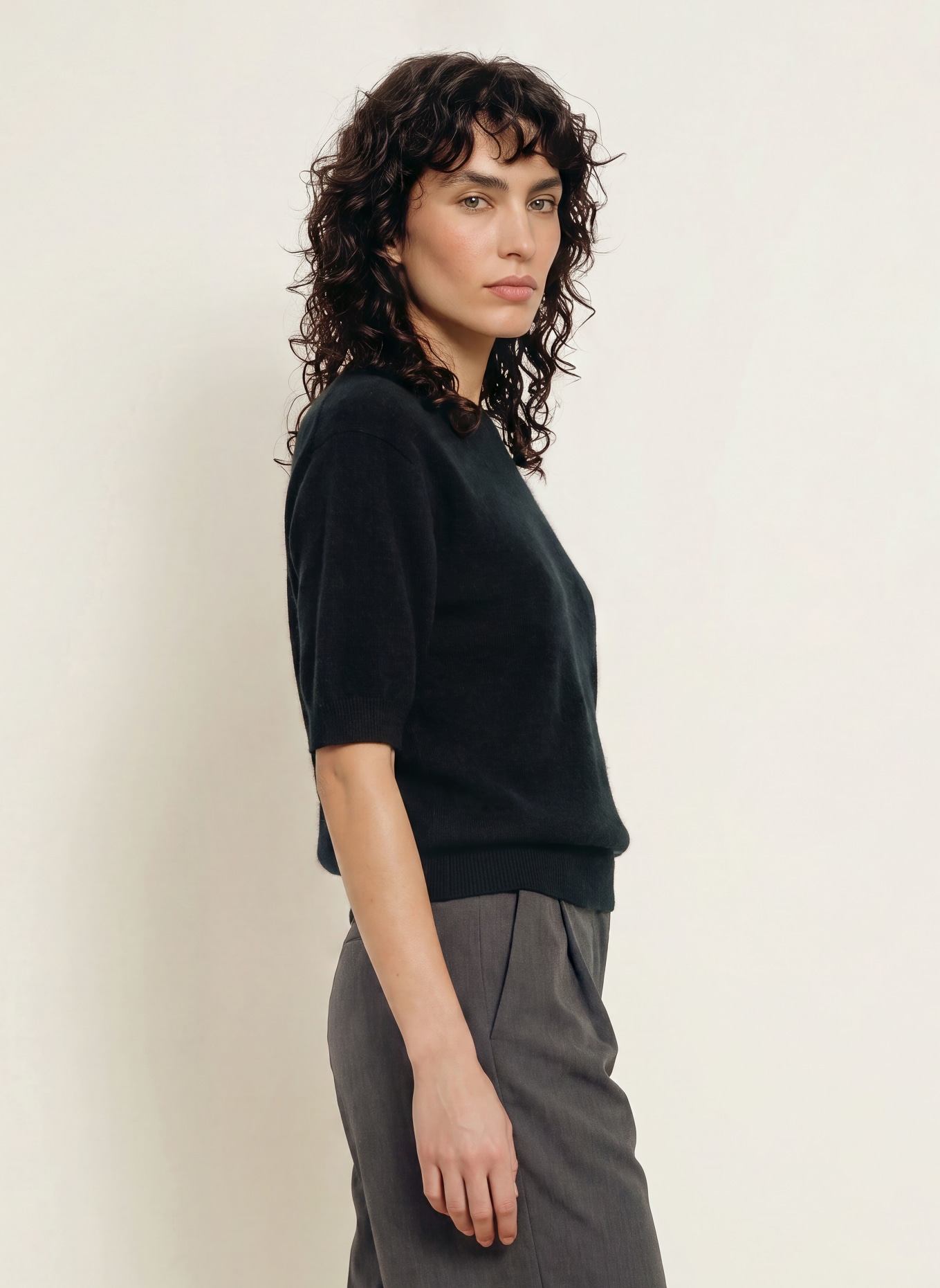 SAINTE MER Knit shirt with merino wool: BLACK