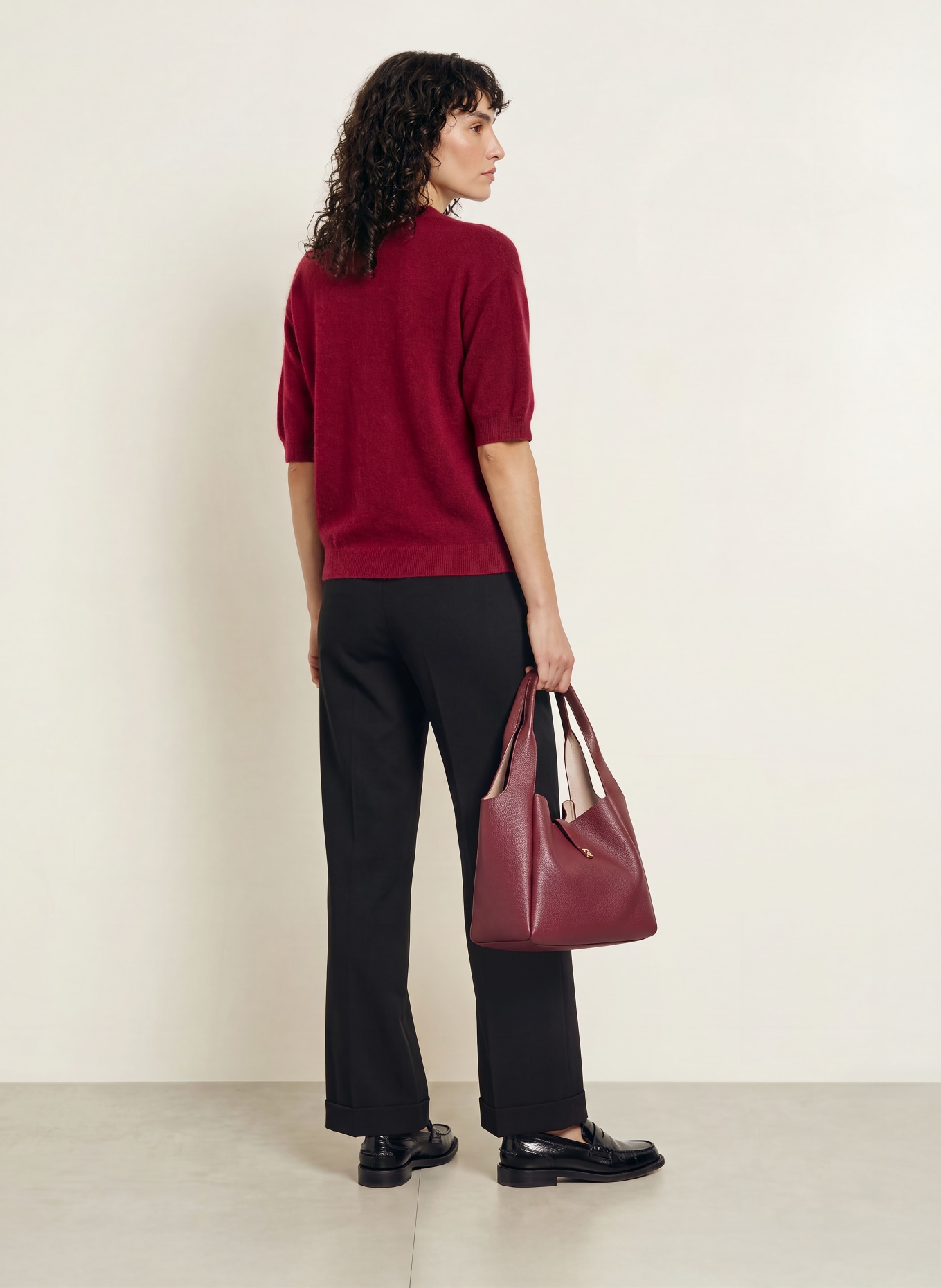 SAINTE MER Knit shirt with merino wool: DARK RED
