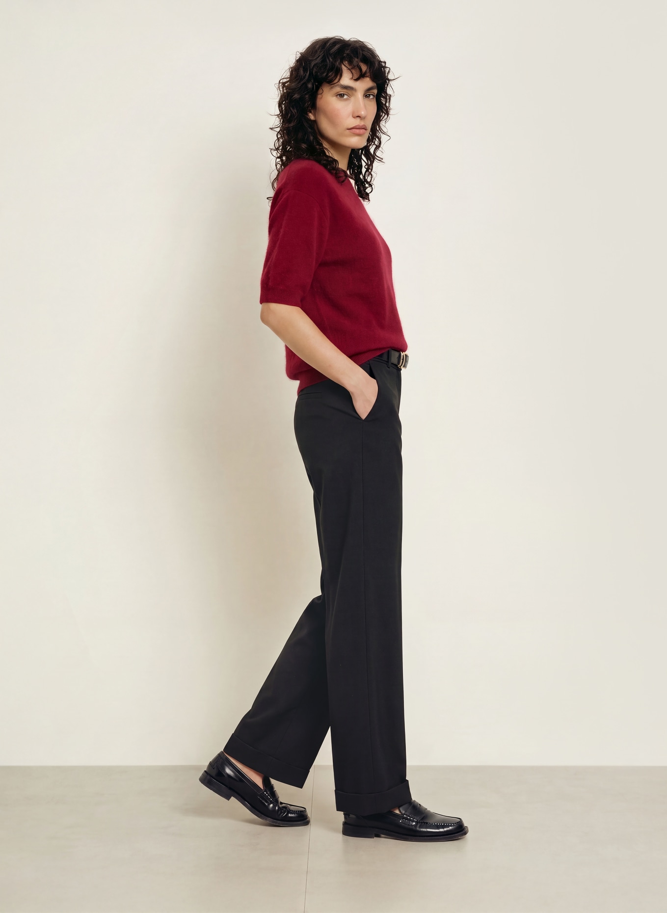 SAINTE MER Knit shirt with merino wool: DARK RED