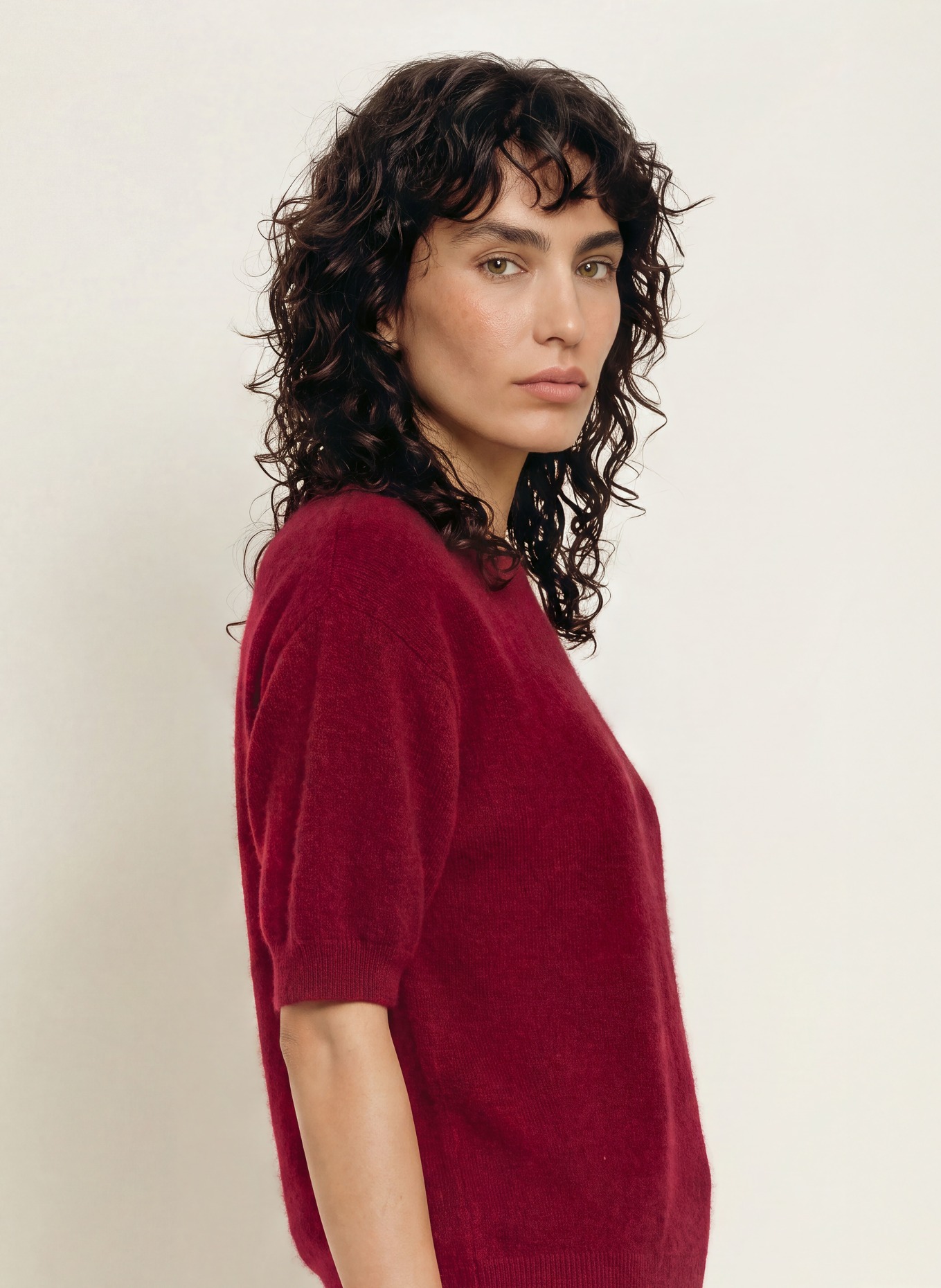 SAINTE MER Knit shirt with merino wool: DARK RED