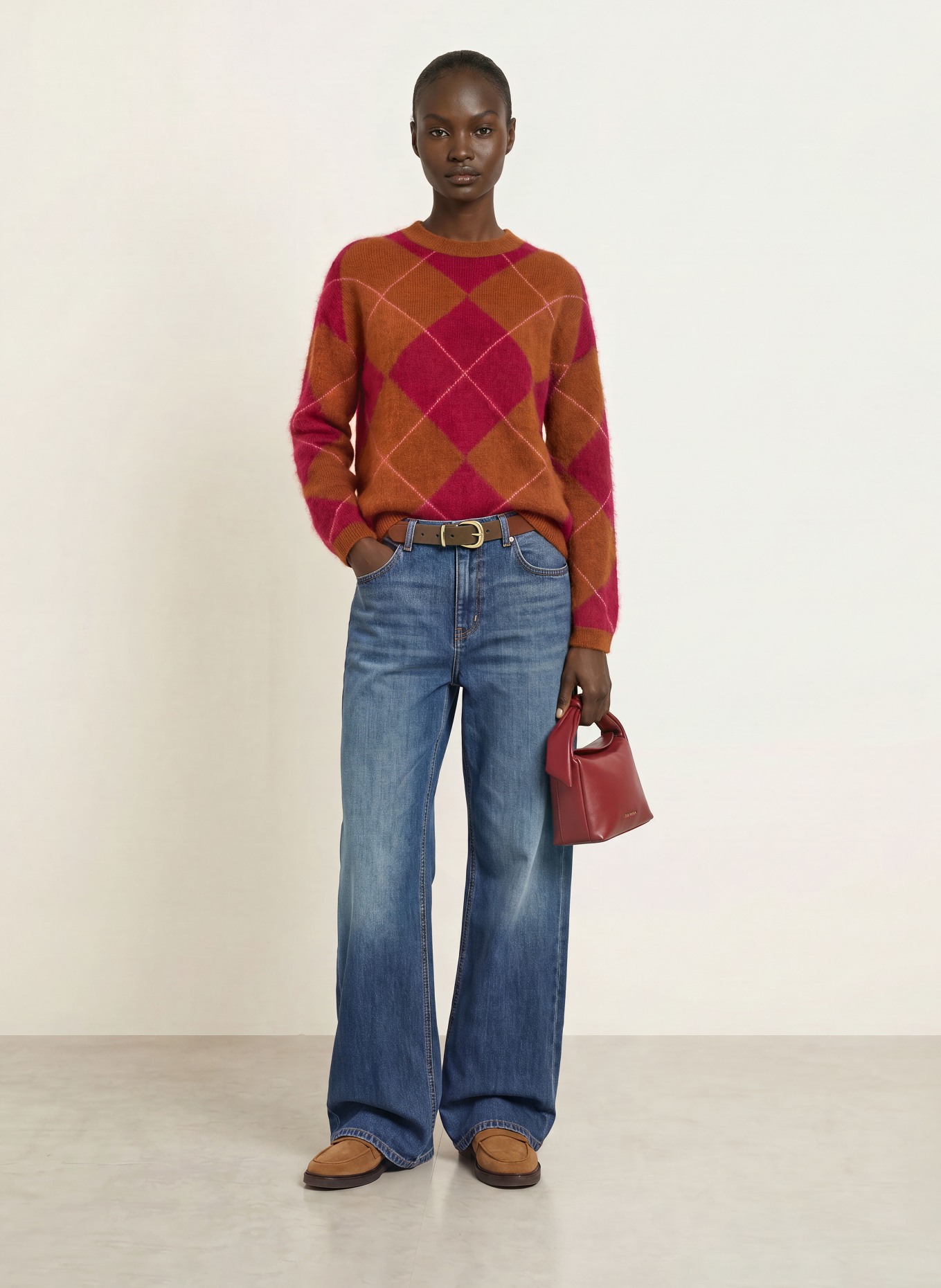 SAINTE MER Sweaters with merino wool: BROWN / PINK / DARK RED