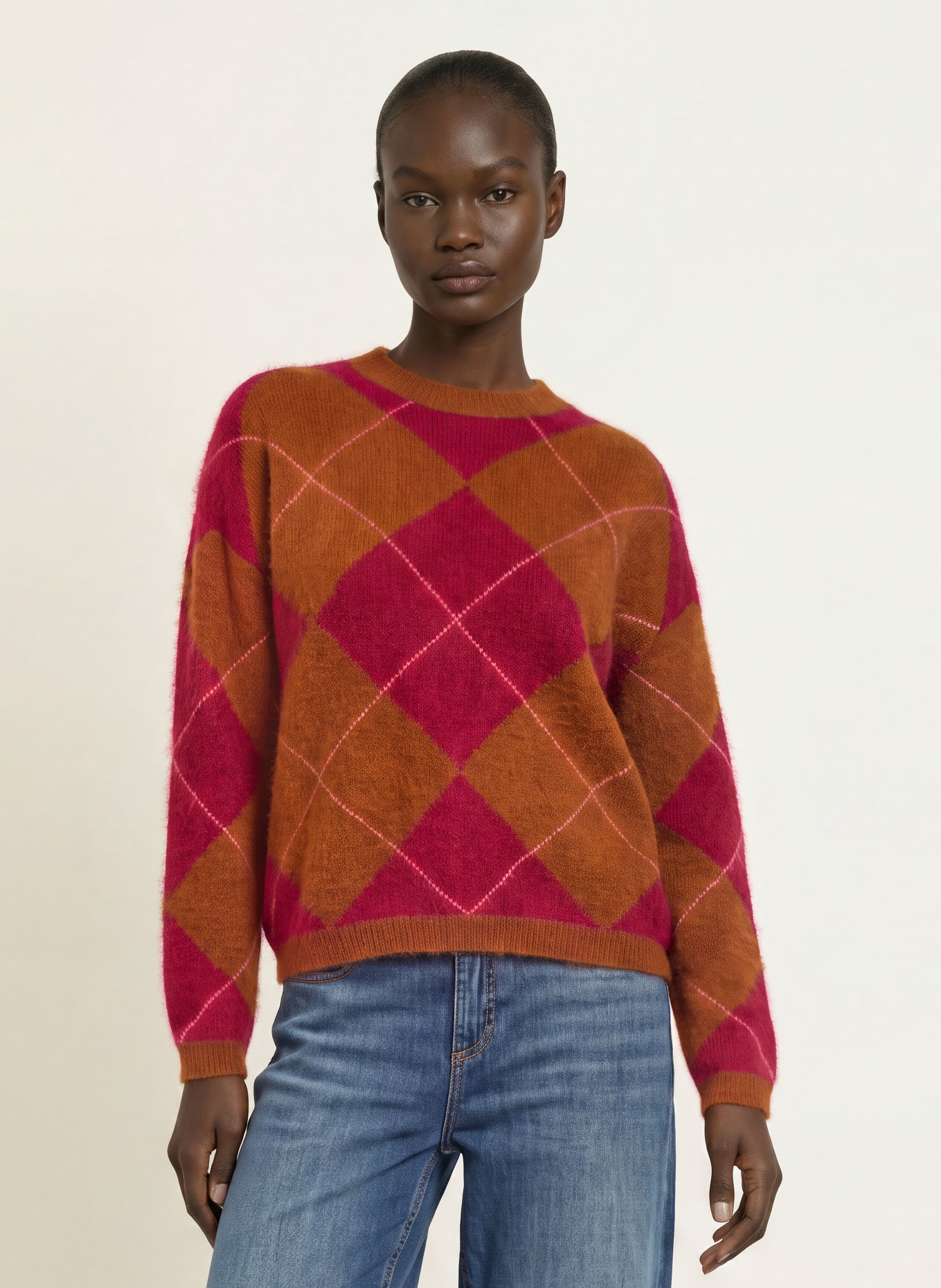 SAINTE MER Sweaters with merino wool: BROWN / PINK / DARK RED