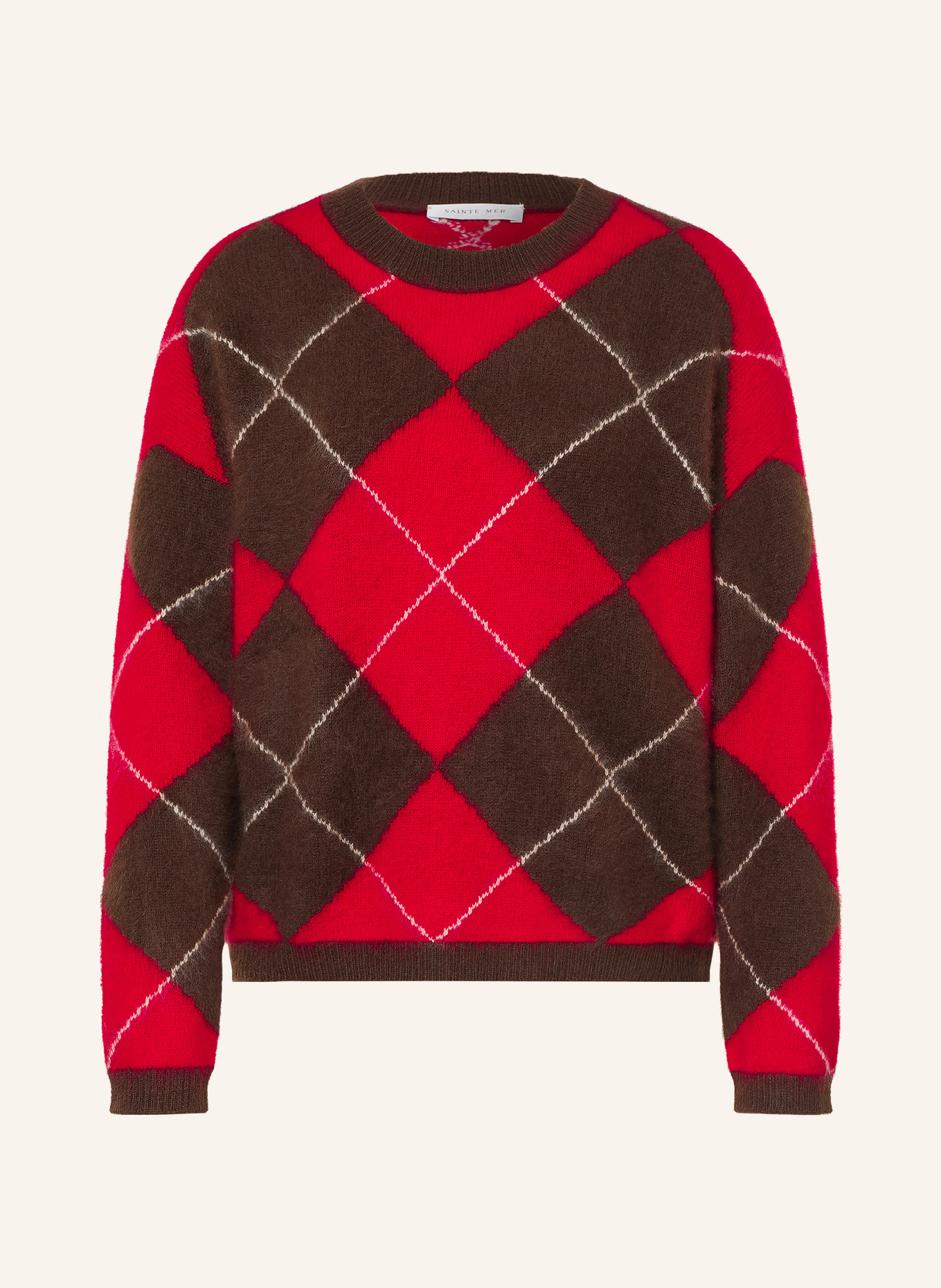 SAINTE MER Sweaters with merino wool: DARK BROWN / RED / WHITE