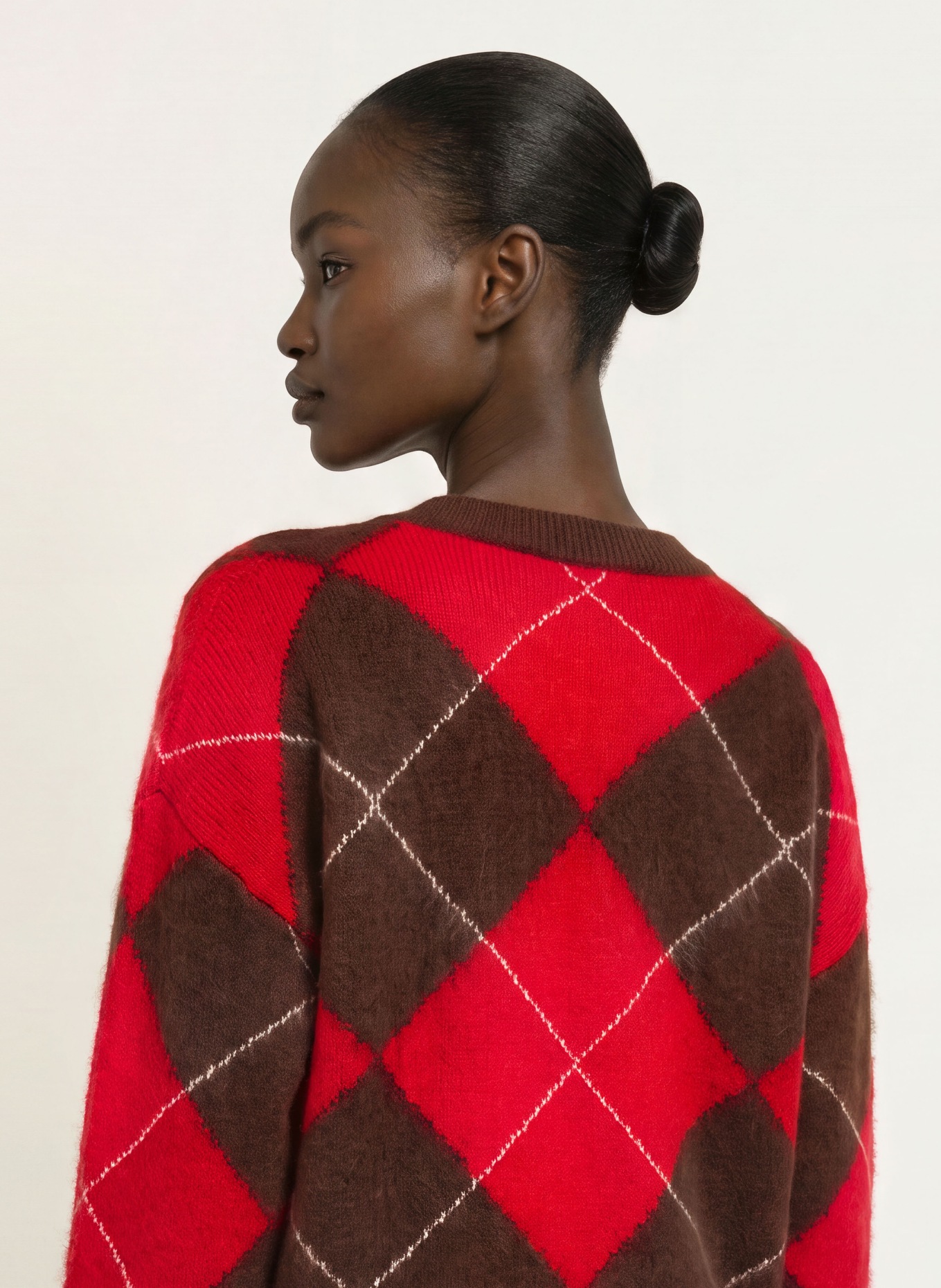 SAINTE MER Sweaters with merino wool: DARK BROWN / RED / WHITE