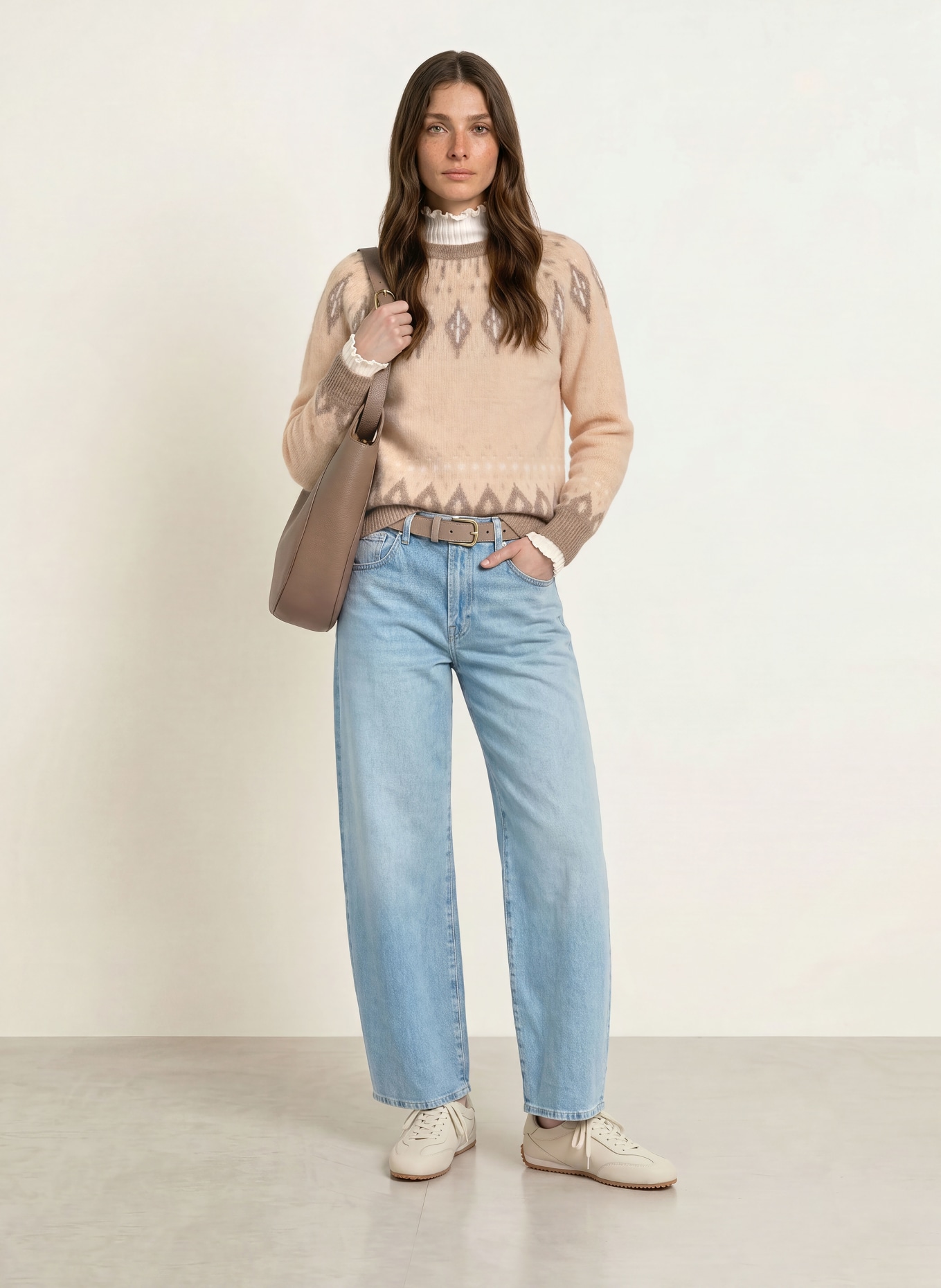 SAINTE MER Sweaters with merino wool: BEIGE / TAUPE / WHITE