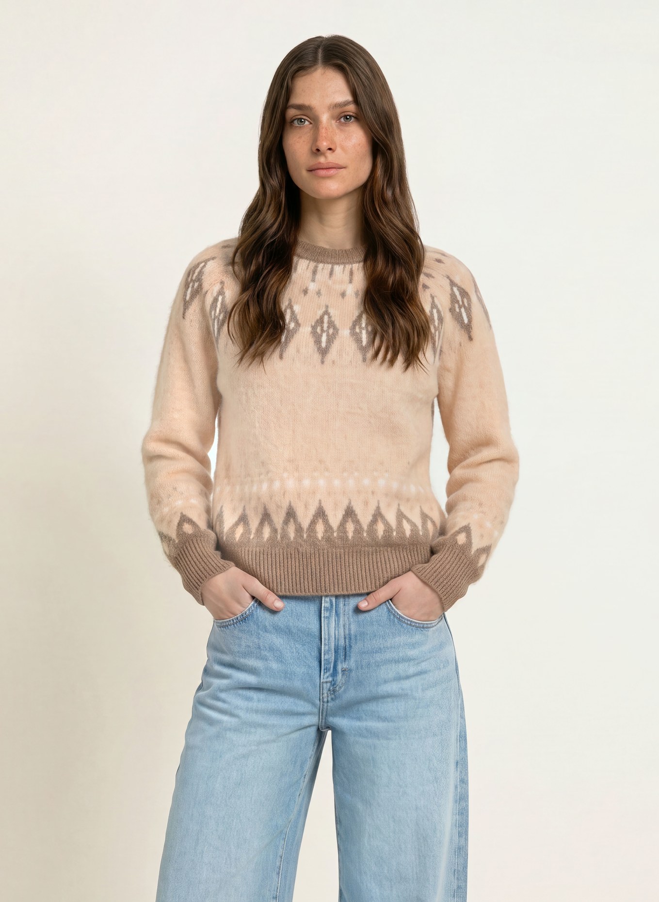 SAINTE MER Sweaters with merino wool: BEIGE / TAUPE / WHITE
