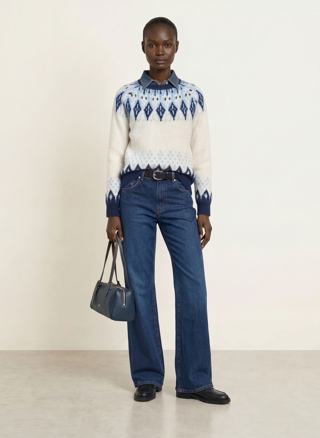 SAINTE MER Sweaters with merino wool: CREAM / LIGHT BLUE / BLUE