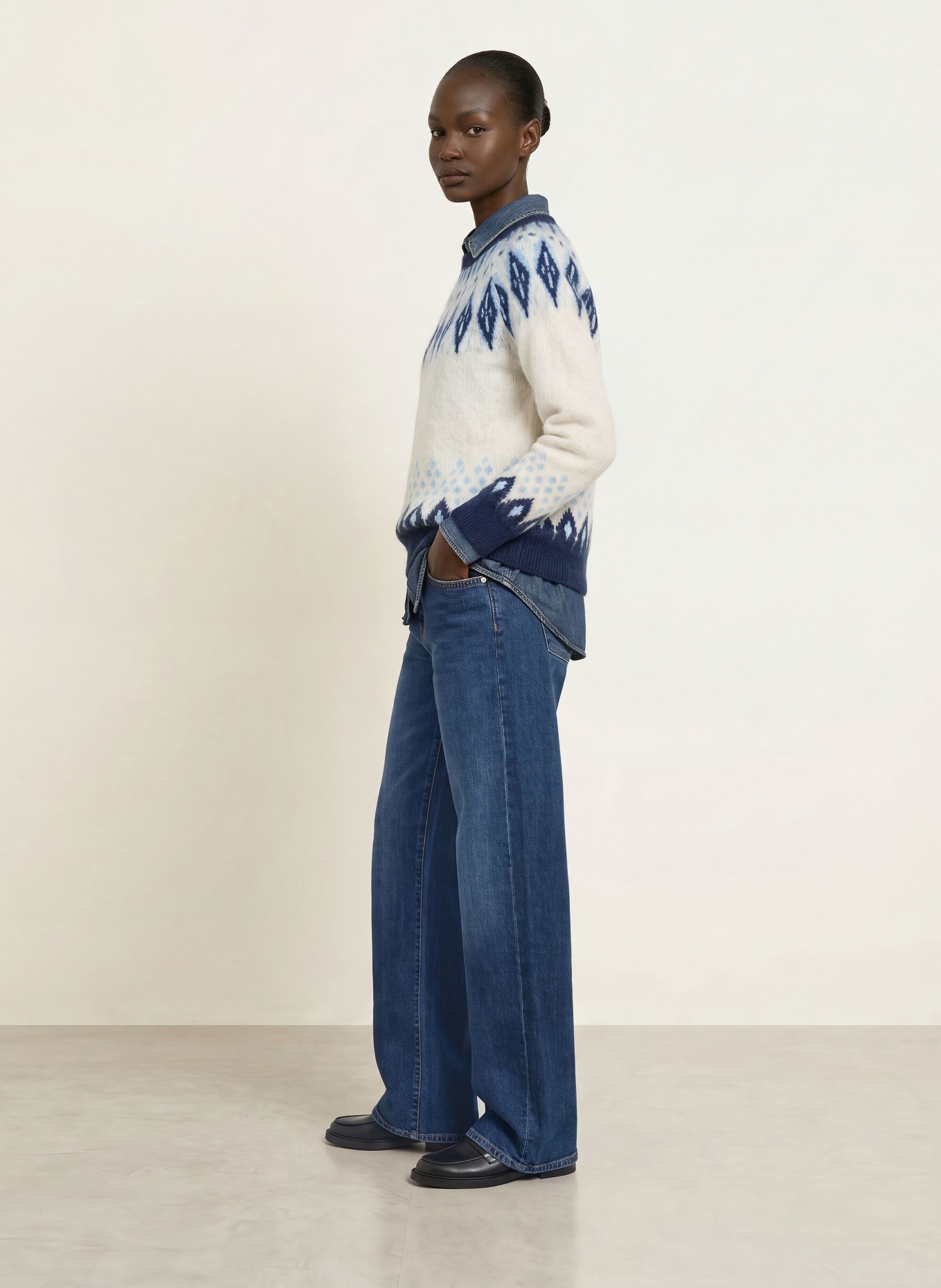 SAINTE MER Sweaters with merino wool: CREAM / LIGHT BLUE / BLUE