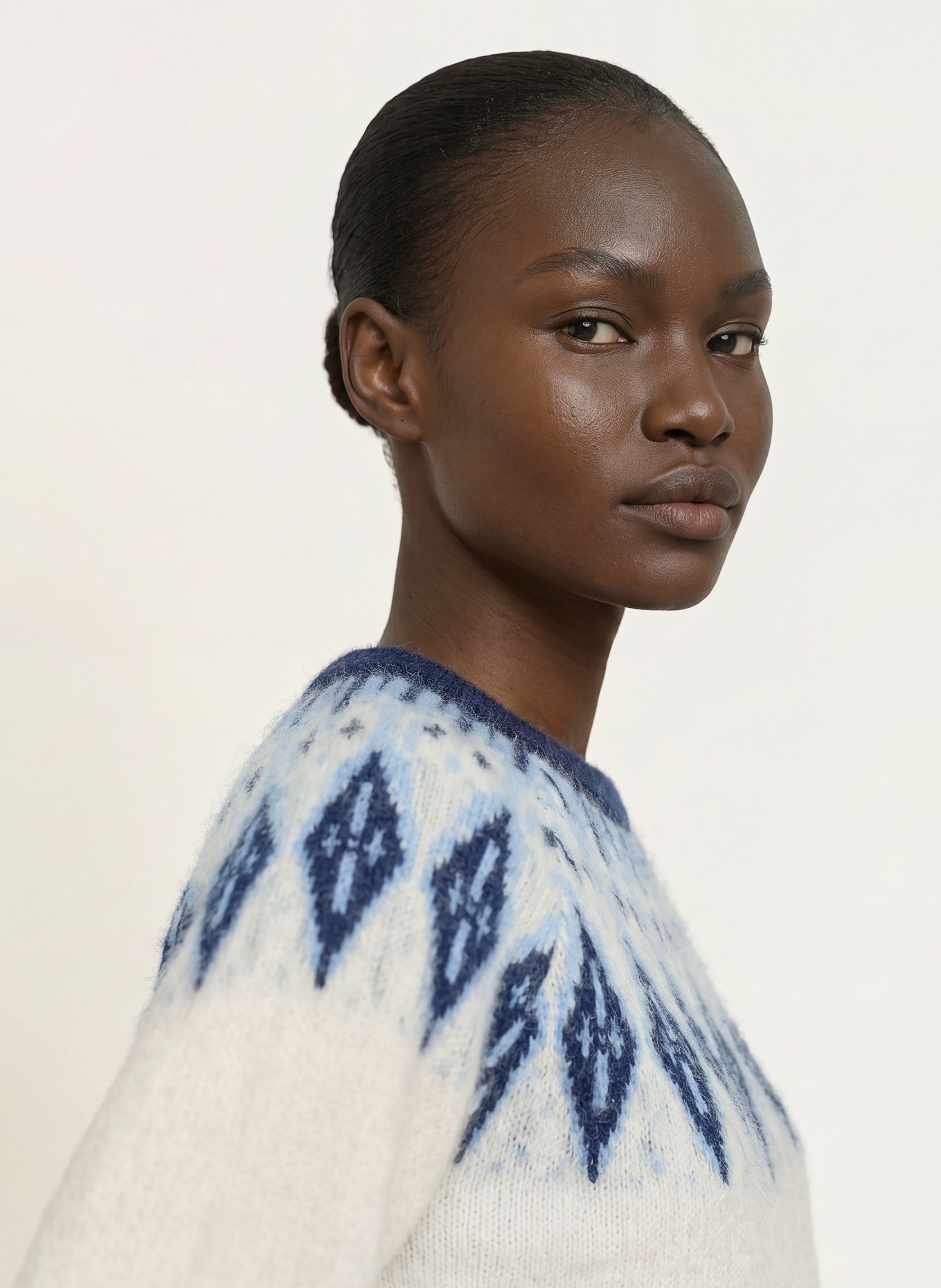SAINTE MER Sweaters with merino wool: CREAM / LIGHT BLUE / BLUE