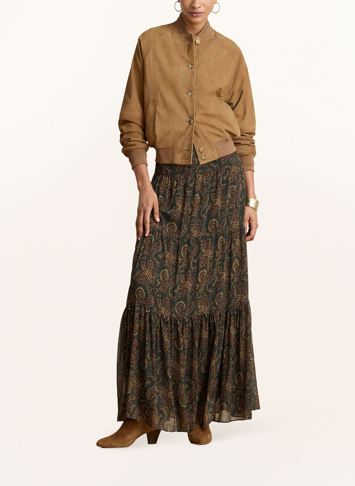 LAUREN RALPH LAUREN Blouson aspect cuir: CHAMEAU