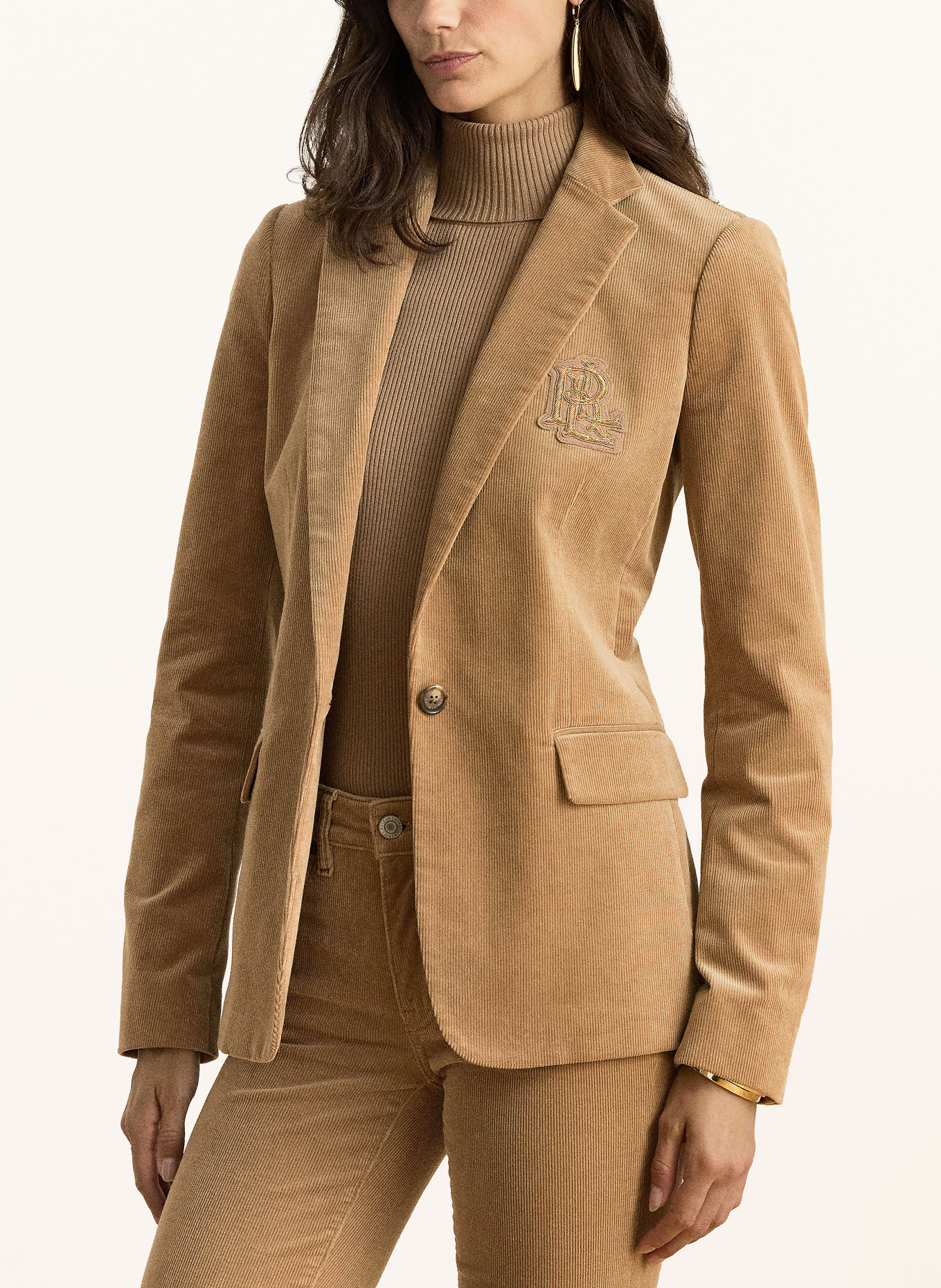 LAUREN RALPH LAUREN Kordový blejzr: VELBLOUDÍ