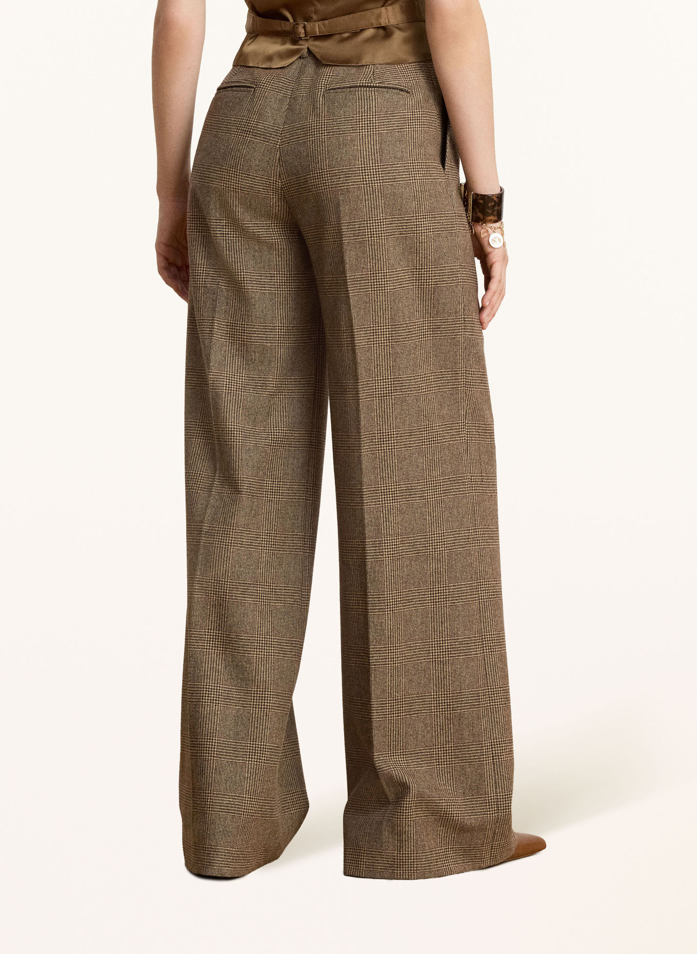 LAUREN RALPH LAUREN Marlene-broek: CAMEL / ZWART