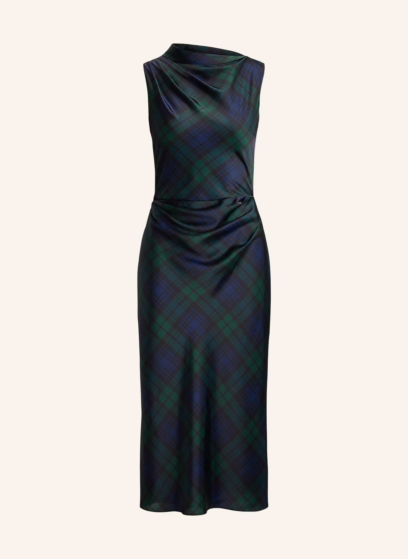 LAUREN RALPH LAUREN Robe en satin: BLEU FONCÉ / GROEN
