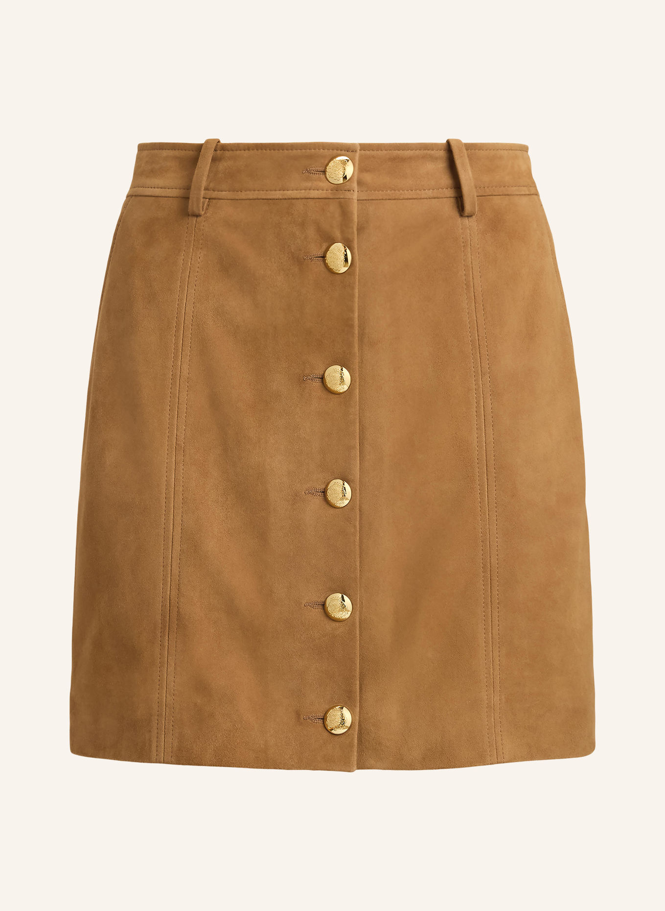 LAUREN RALPH LAUREN Lederen rok: CAMEL