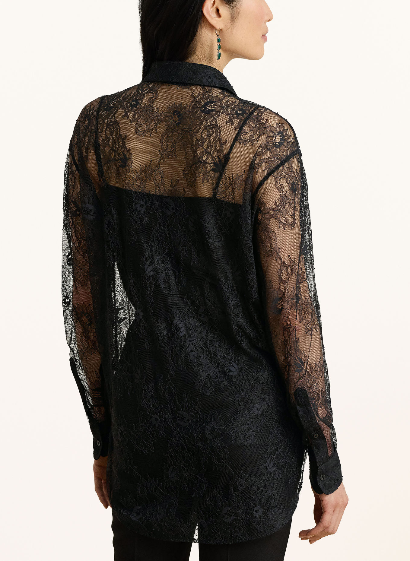 LAUREN RALPH LAUREN Overhemdblouse uit Spitze: ZWART