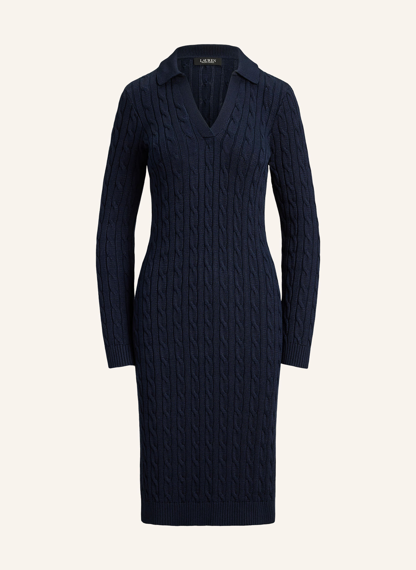 LAUREN RALPH LAUREN Strickkleid: DUNKELBLAU