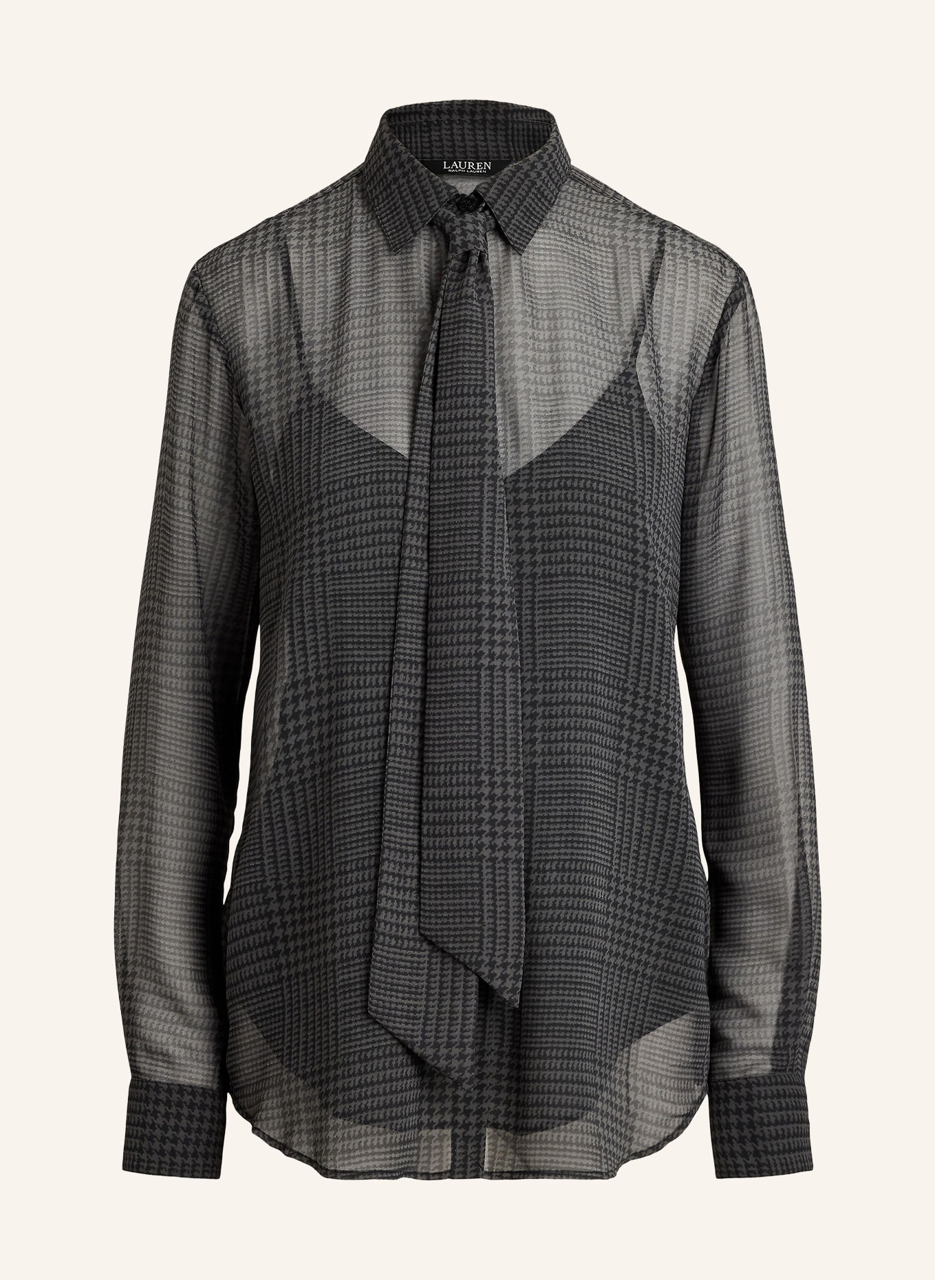 LAUREN RALPH LAUREN Strikblouse: DONKERGRIJS / GRIJS