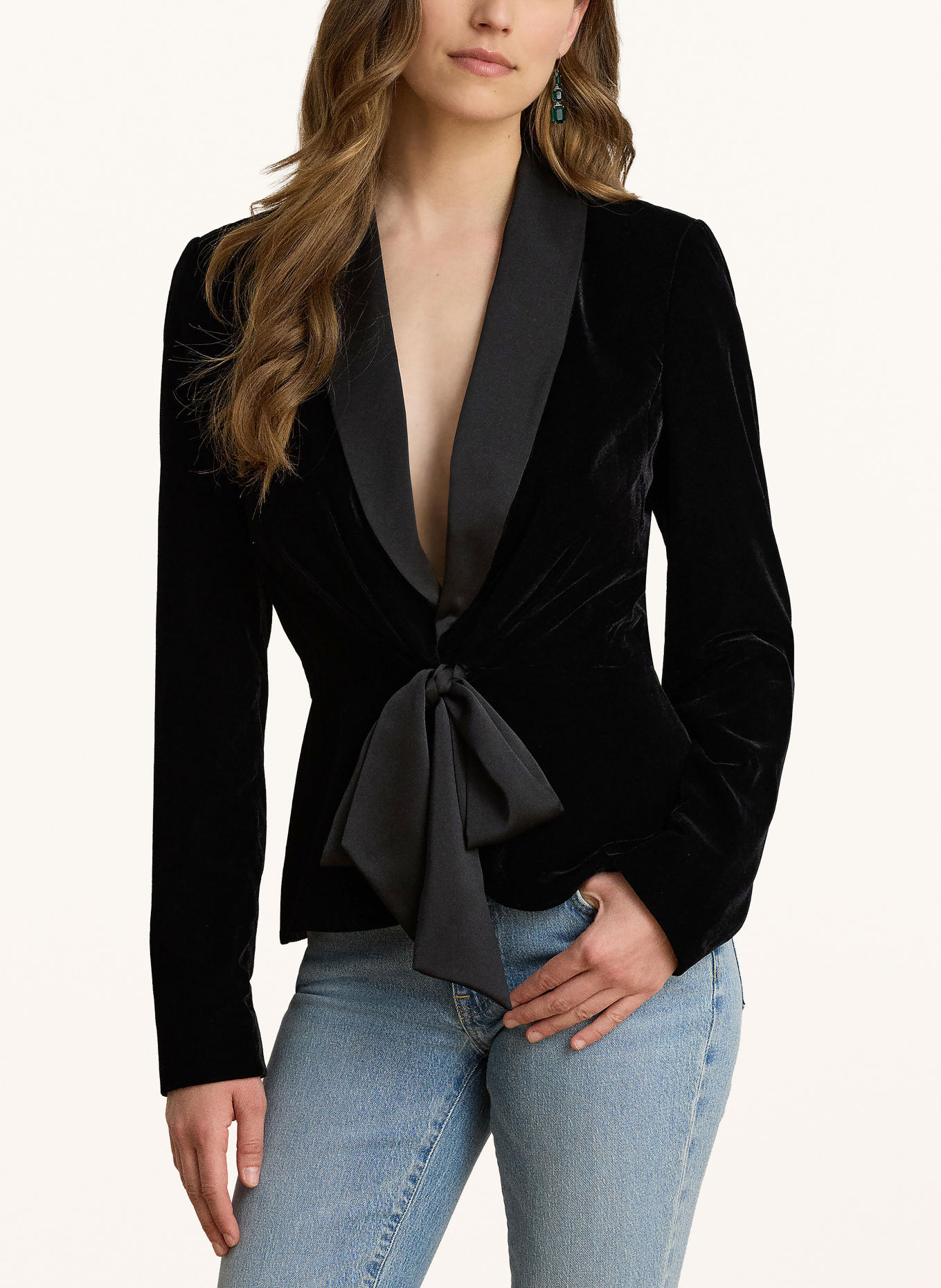 LAUREN RALPH LAUREN Samtblazer: SCHWARZ