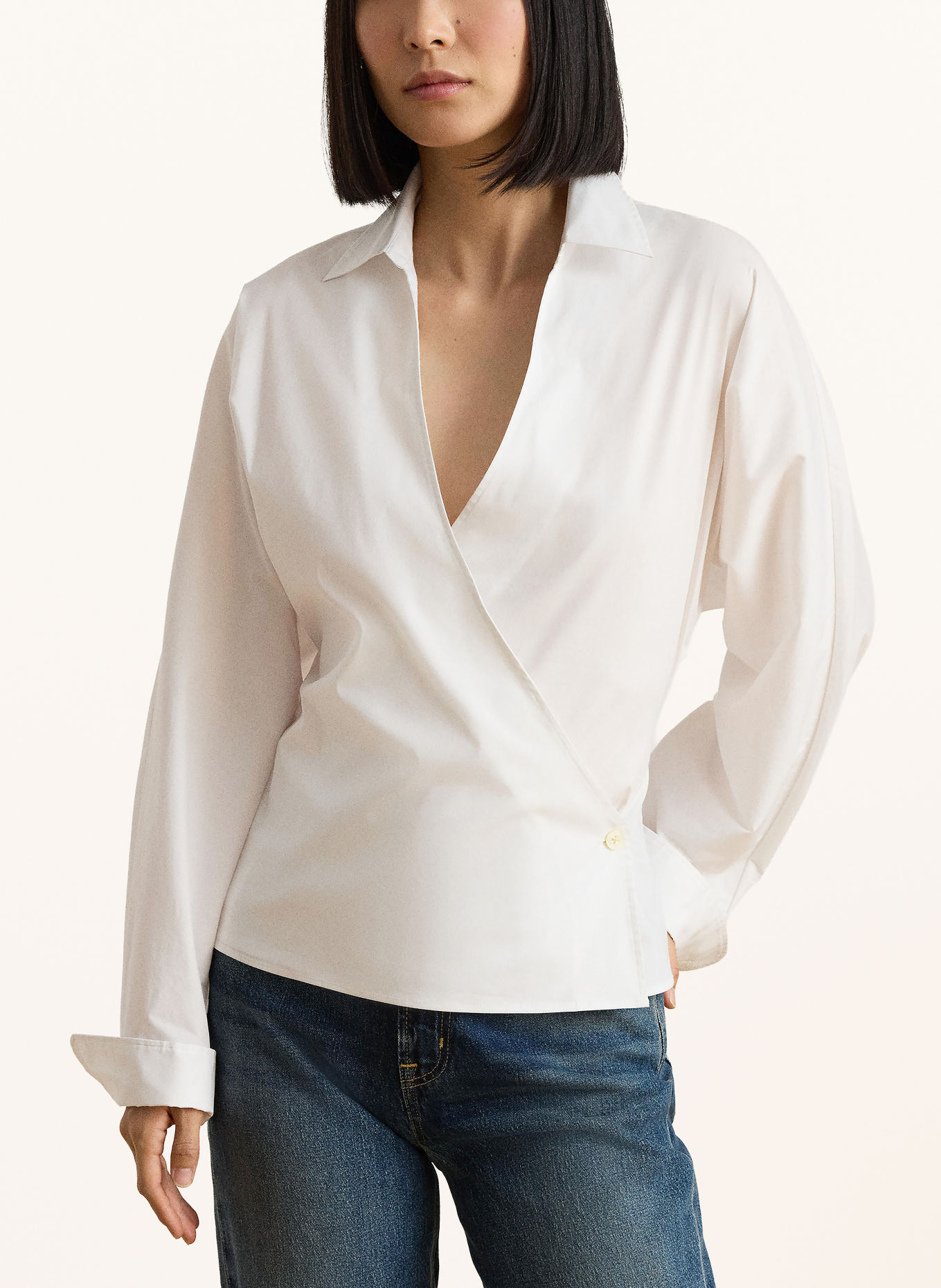 LAUREN RALPH LAUREN Wickelbluse: WEISS