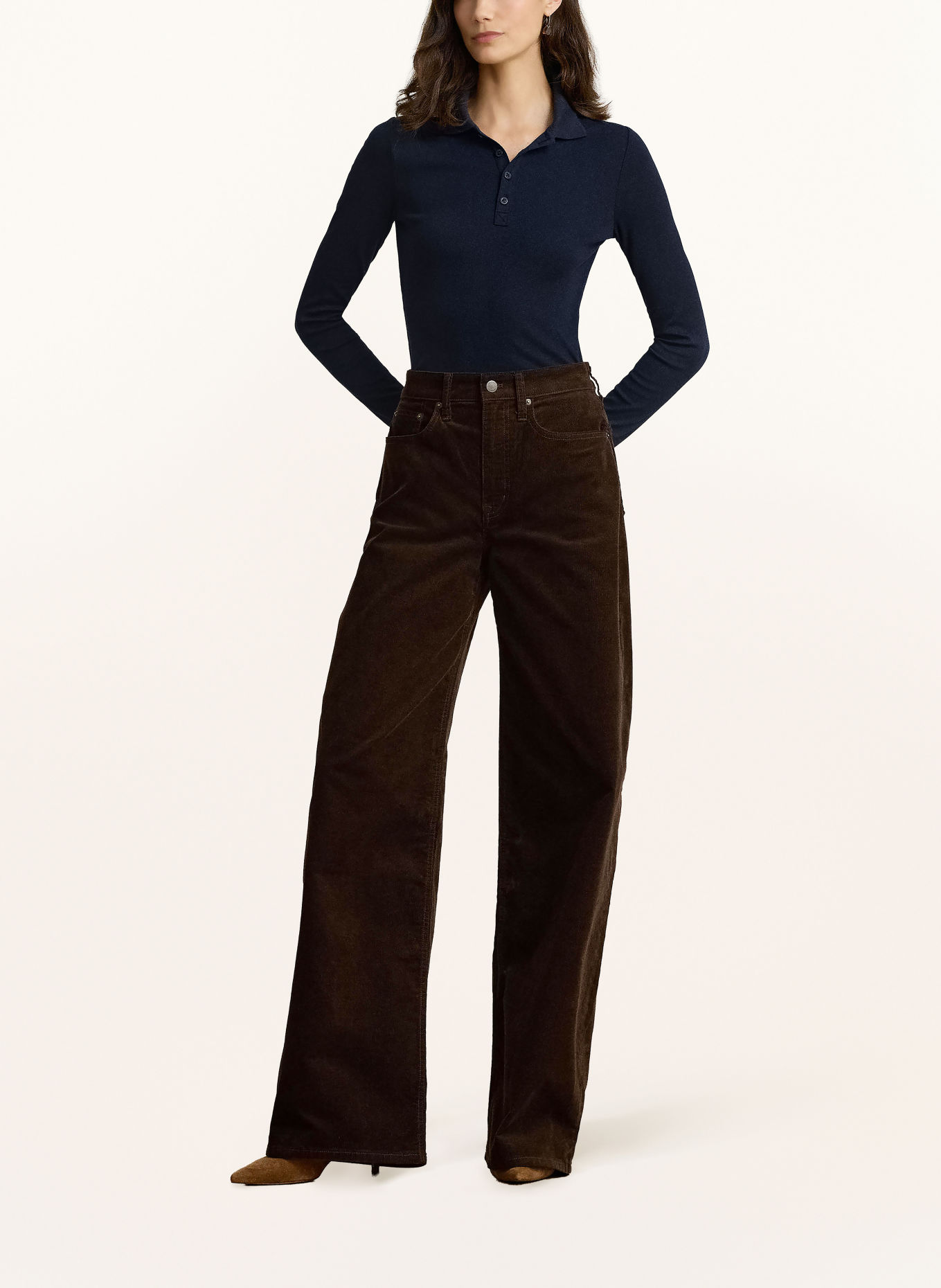 LAUREN RALPH LAUREN Jersey-Poloshirt: DUNKELBLAU