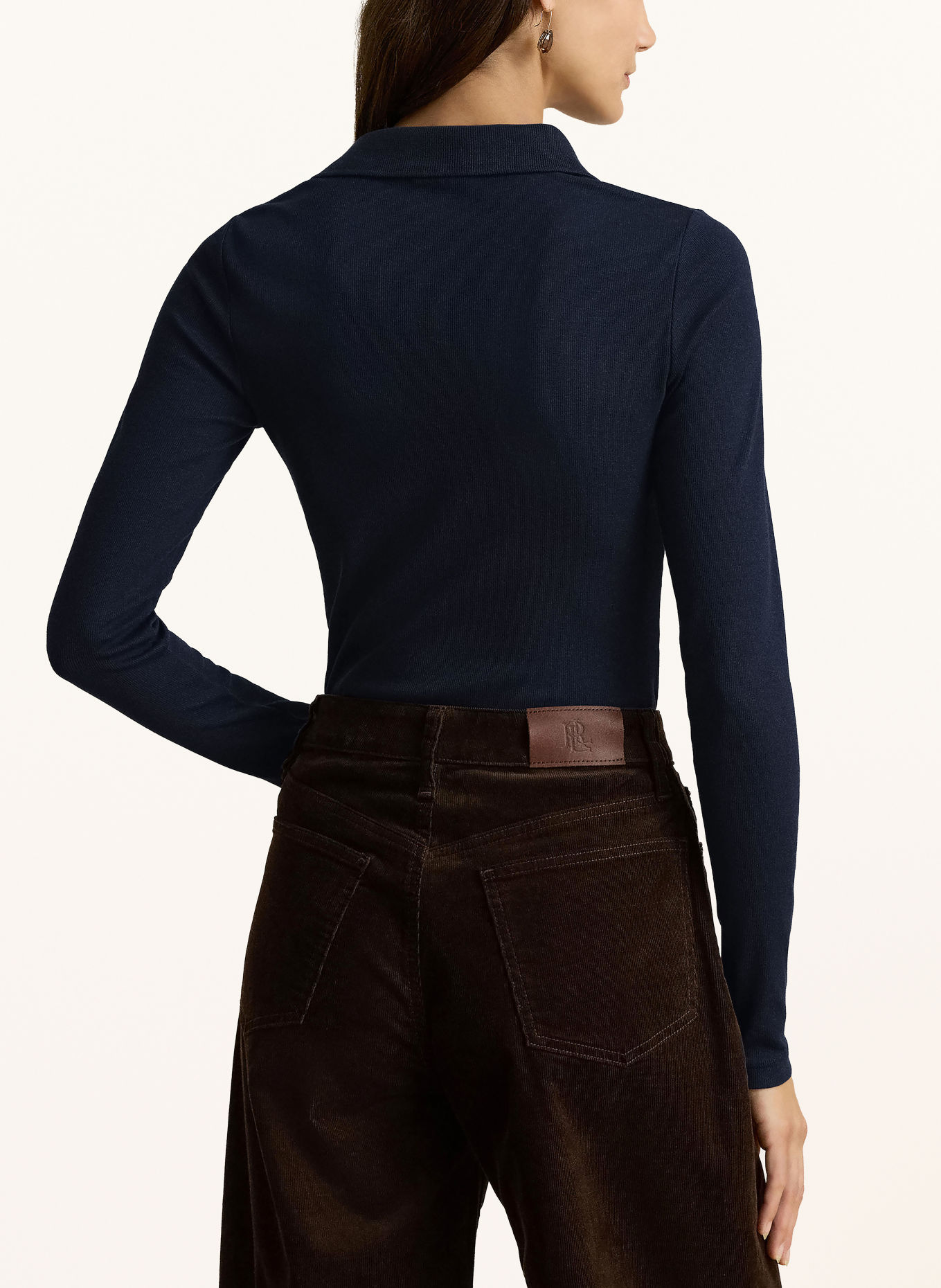 LAUREN RALPH LAUREN Jersey-Poloshirt: DUNKELBLAU