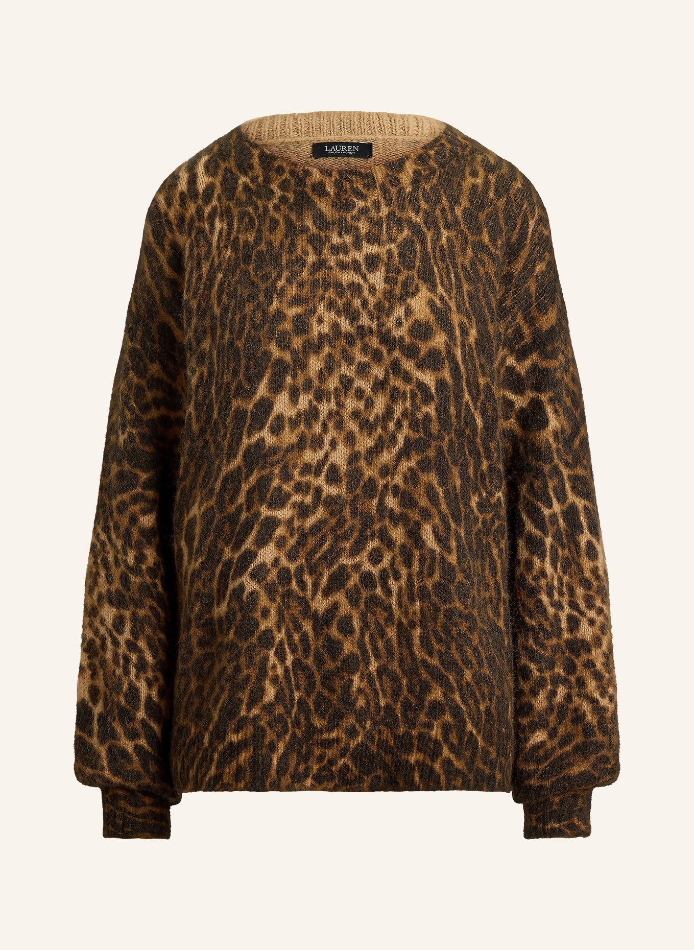 LAUREN RALPH LAUREN Trui: MARRON FONCÉ / BEIGE