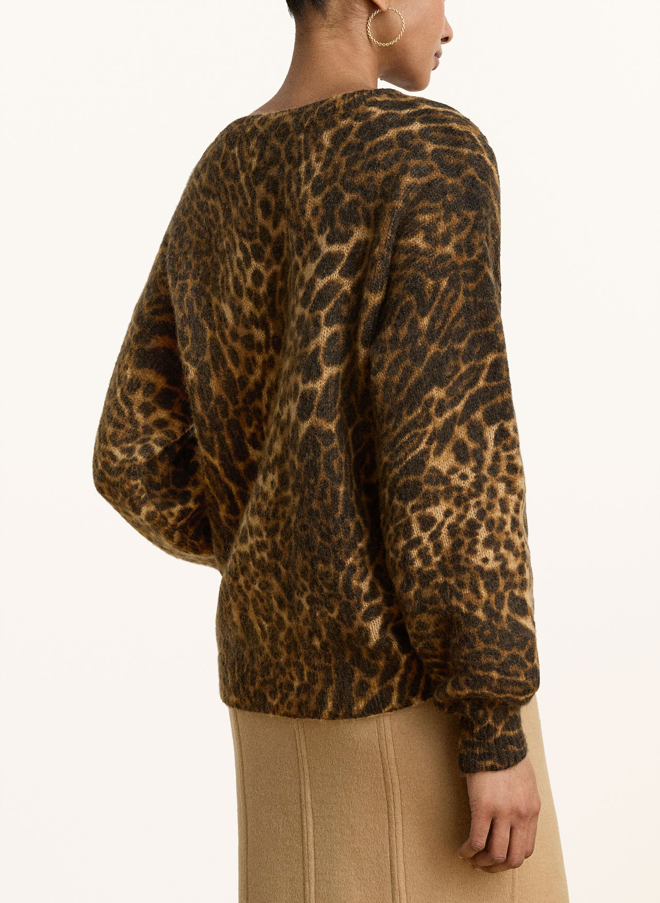 LAUREN RALPH LAUREN Trui: MARRON FONCÉ / BEIGE