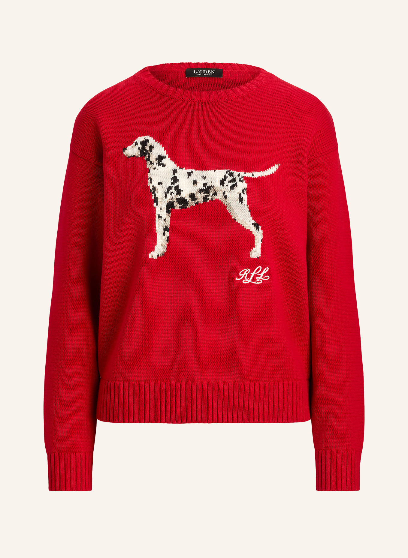 LAUREN RALPH LAUREN Pullover: ROT / WEISS