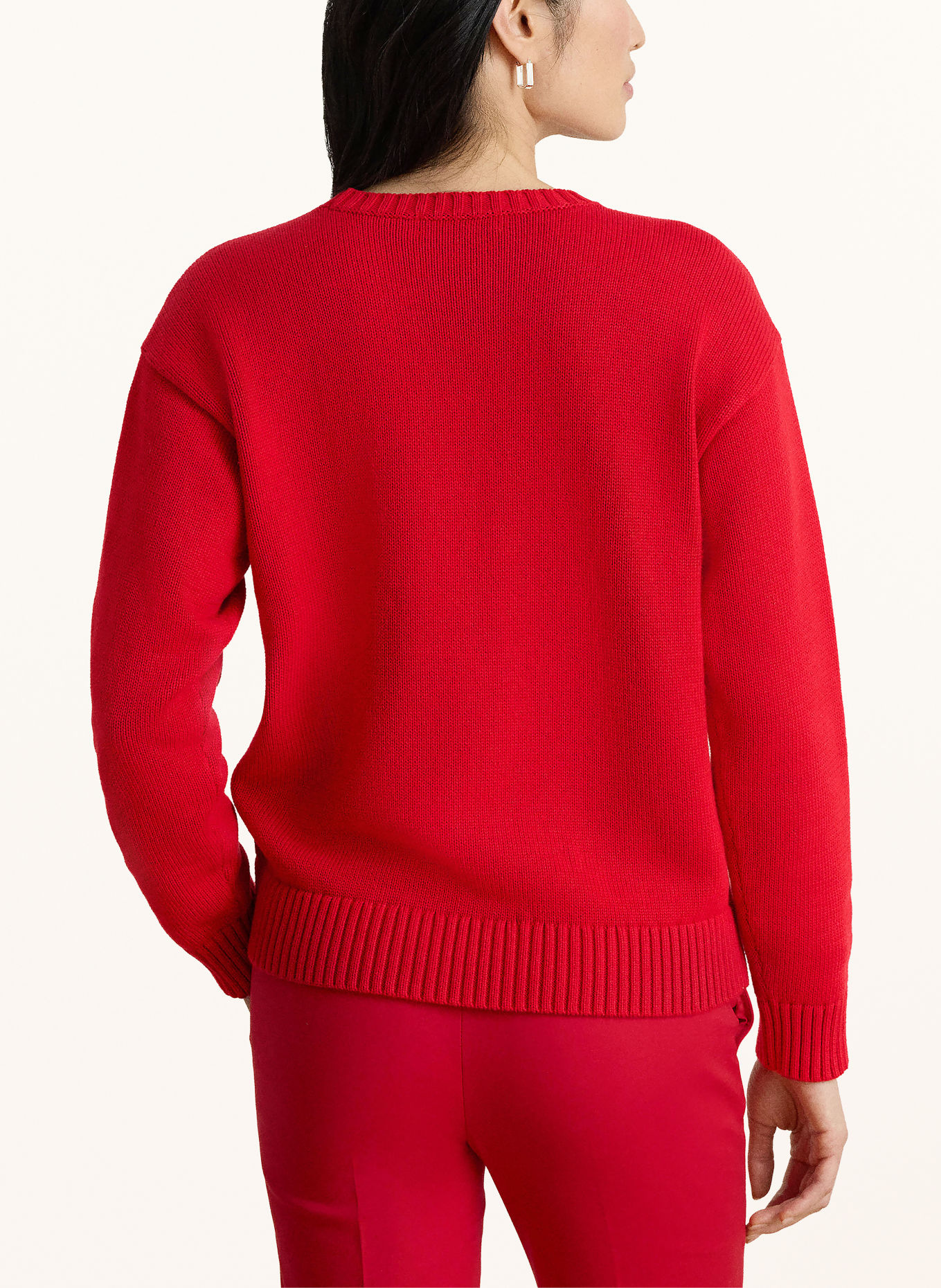 LAUREN RALPH LAUREN Pullover: ROT / WEISS