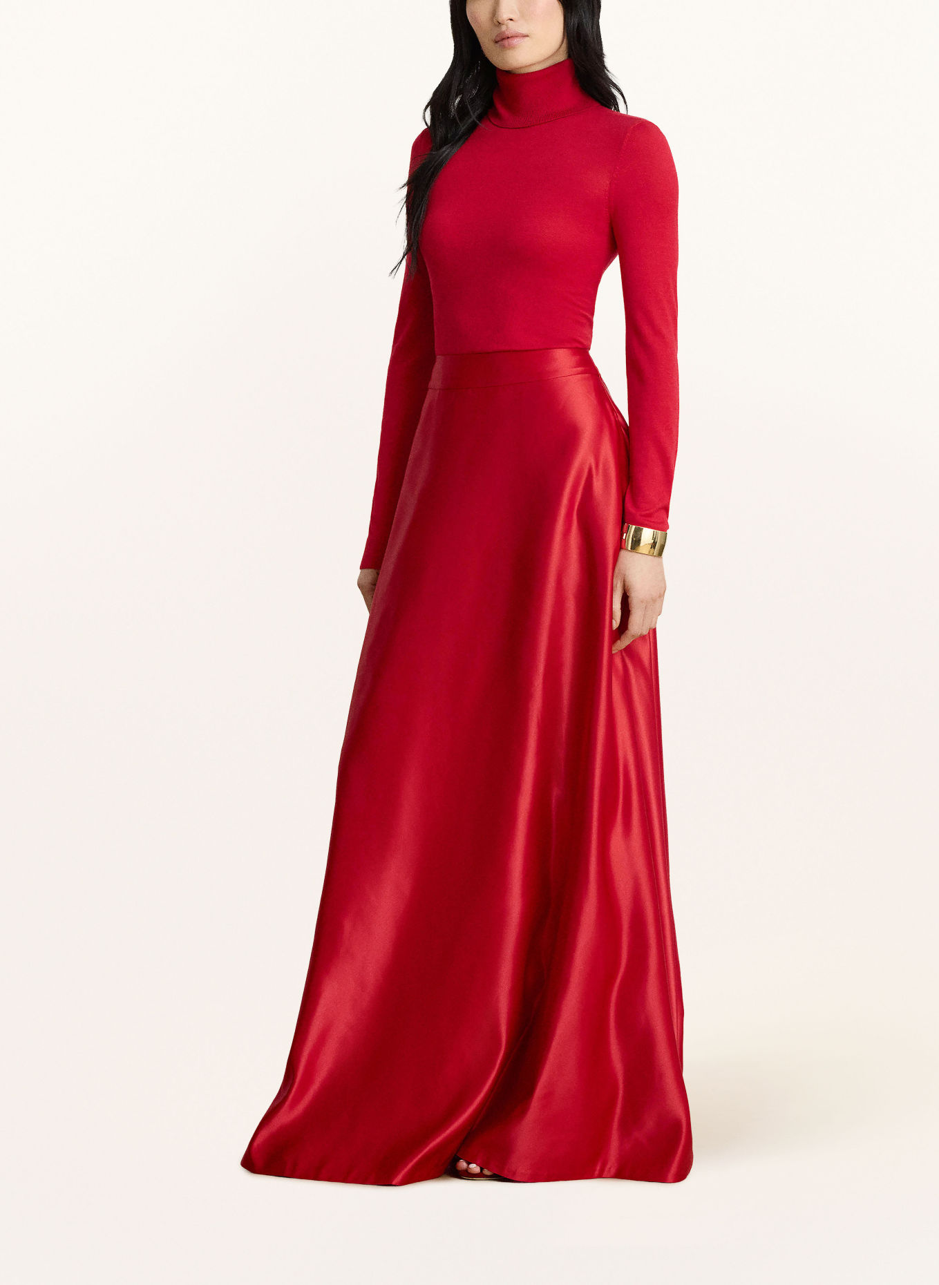 LAUREN RALPH LAUREN Satijnen rok: ROOD