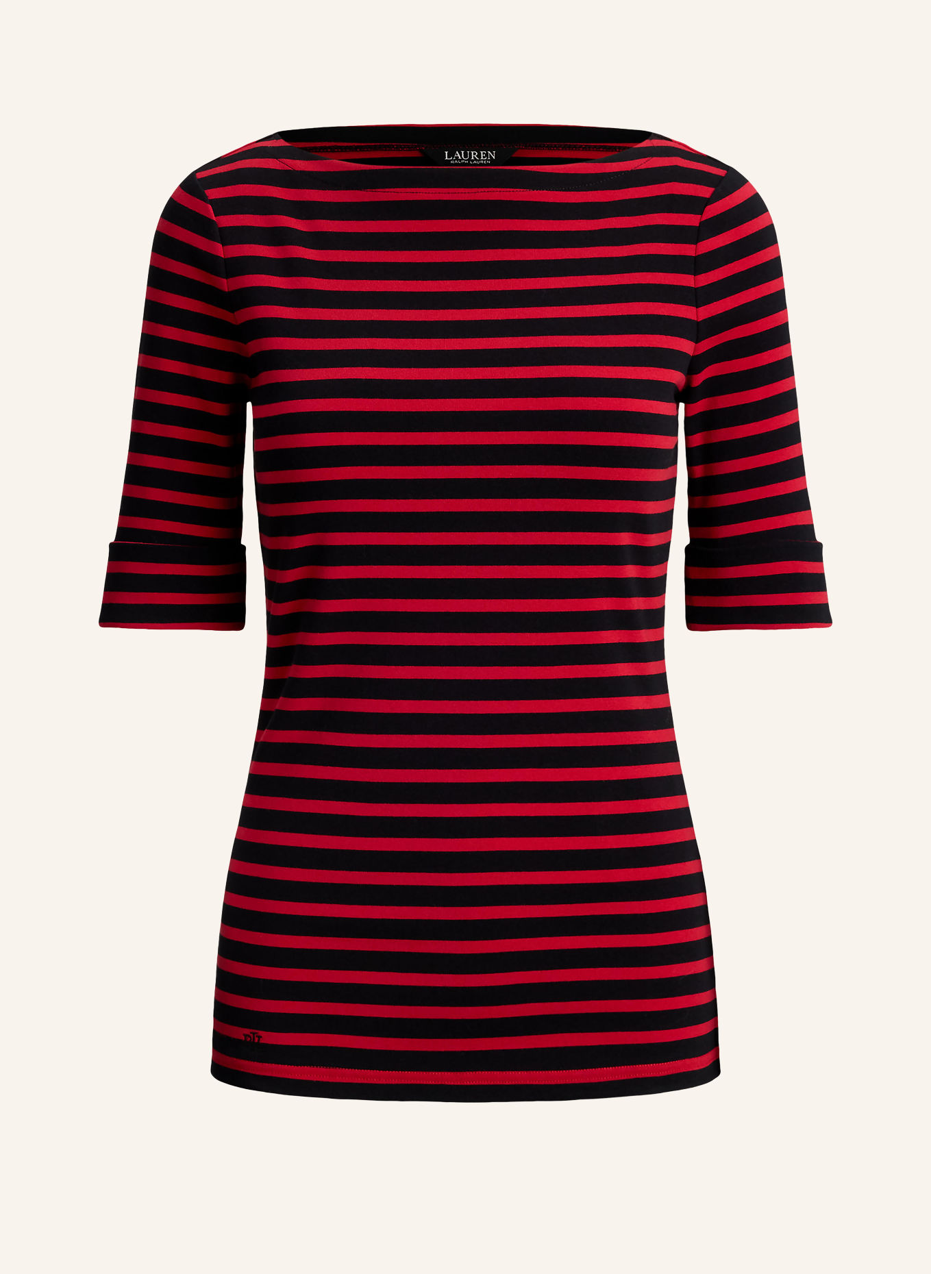 LAUREN RALPH LAUREN T-shirt: SVART / RÖD