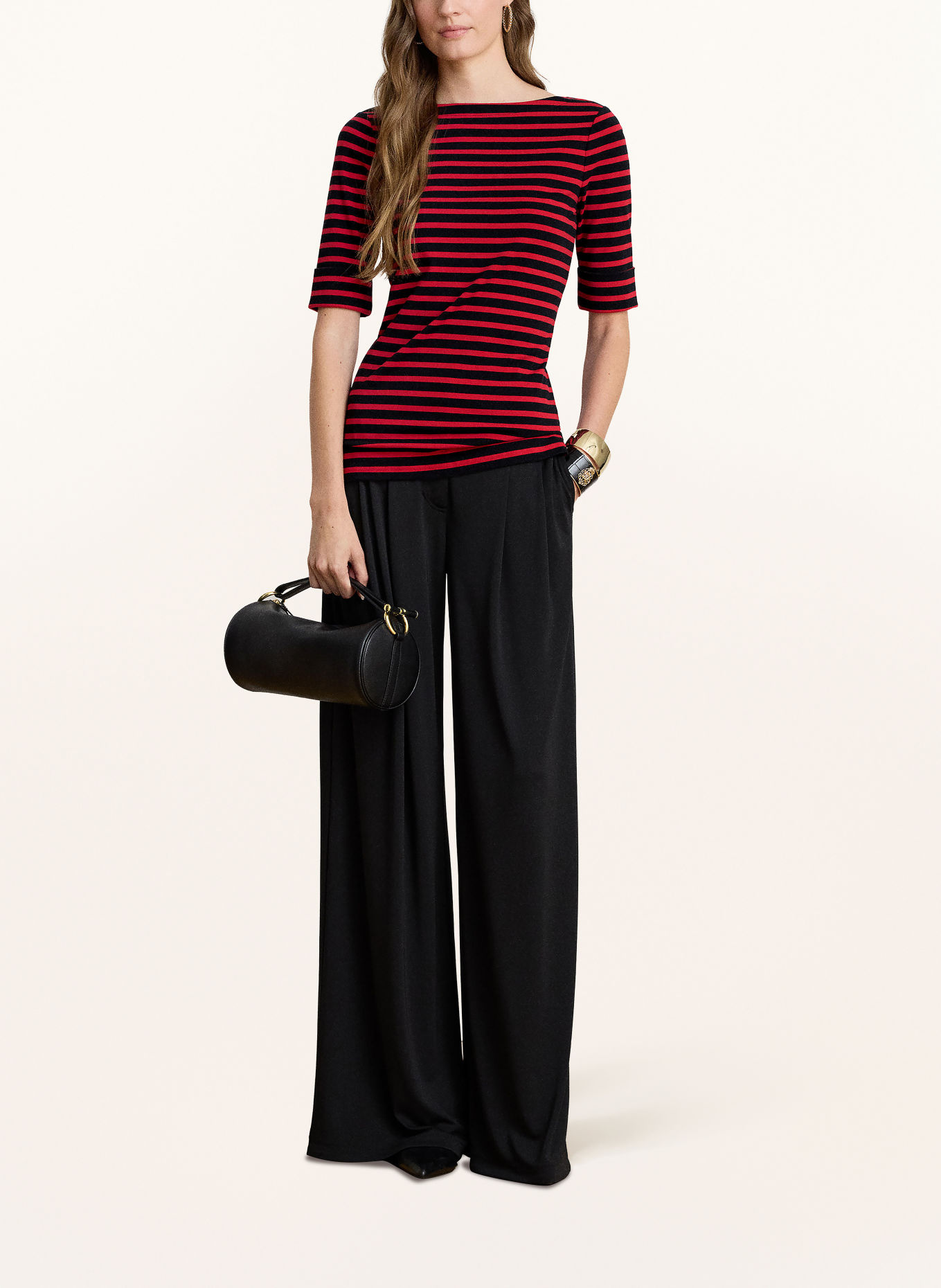 LAUREN RALPH LAUREN T-shirt: SVART / RÖD