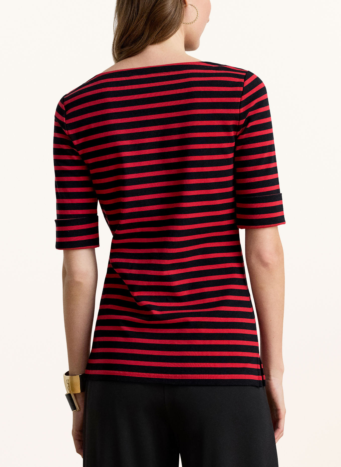 LAUREN RALPH LAUREN T-shirt: SVART / RÖD