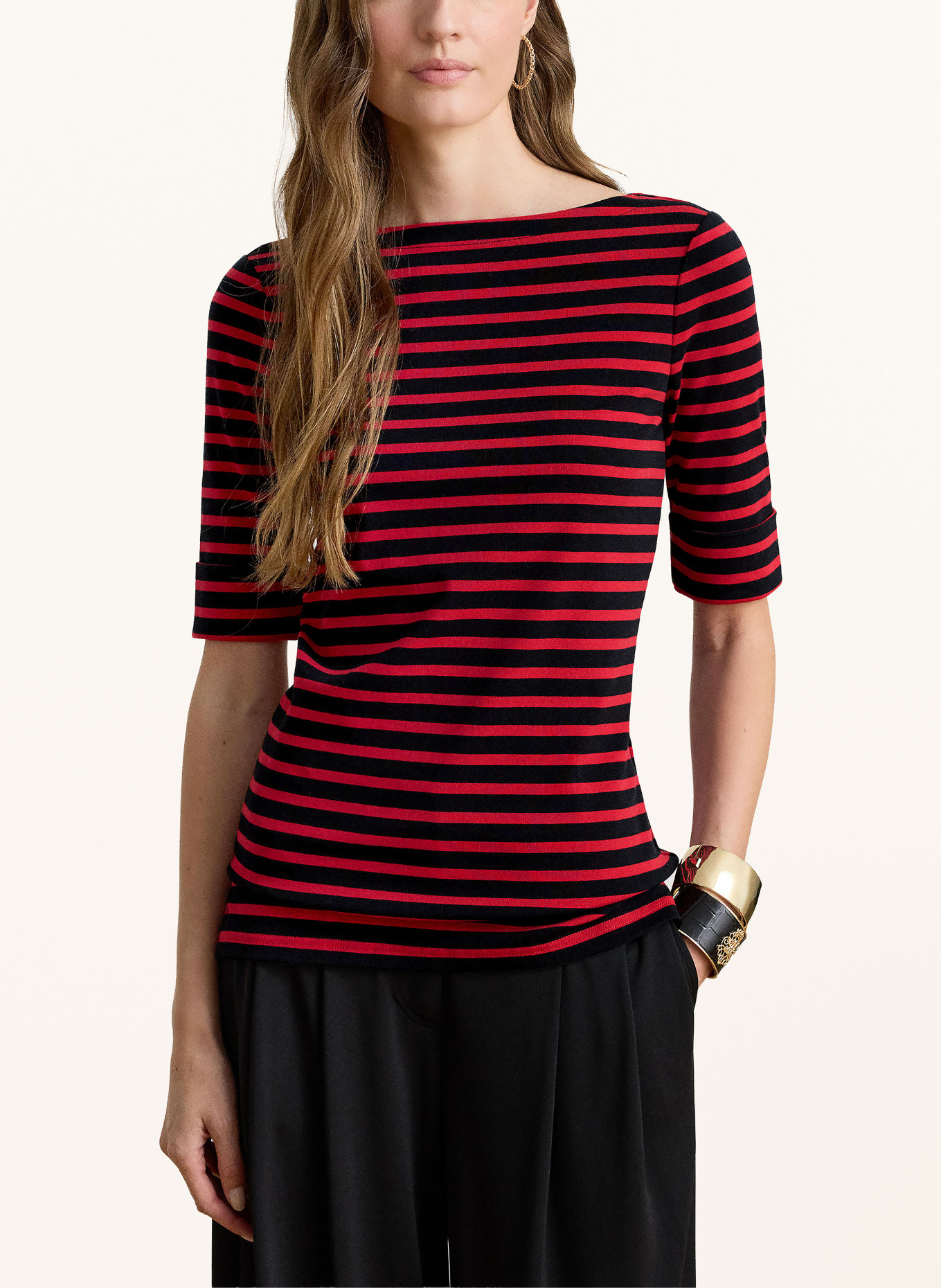 LAUREN RALPH LAUREN T-shirt: SVART / RÖD