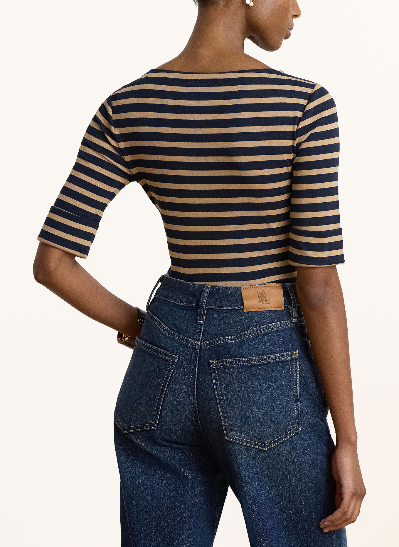 LAUREN RALPH LAUREN T-shirt: DONKERBLAUW / CAMEL