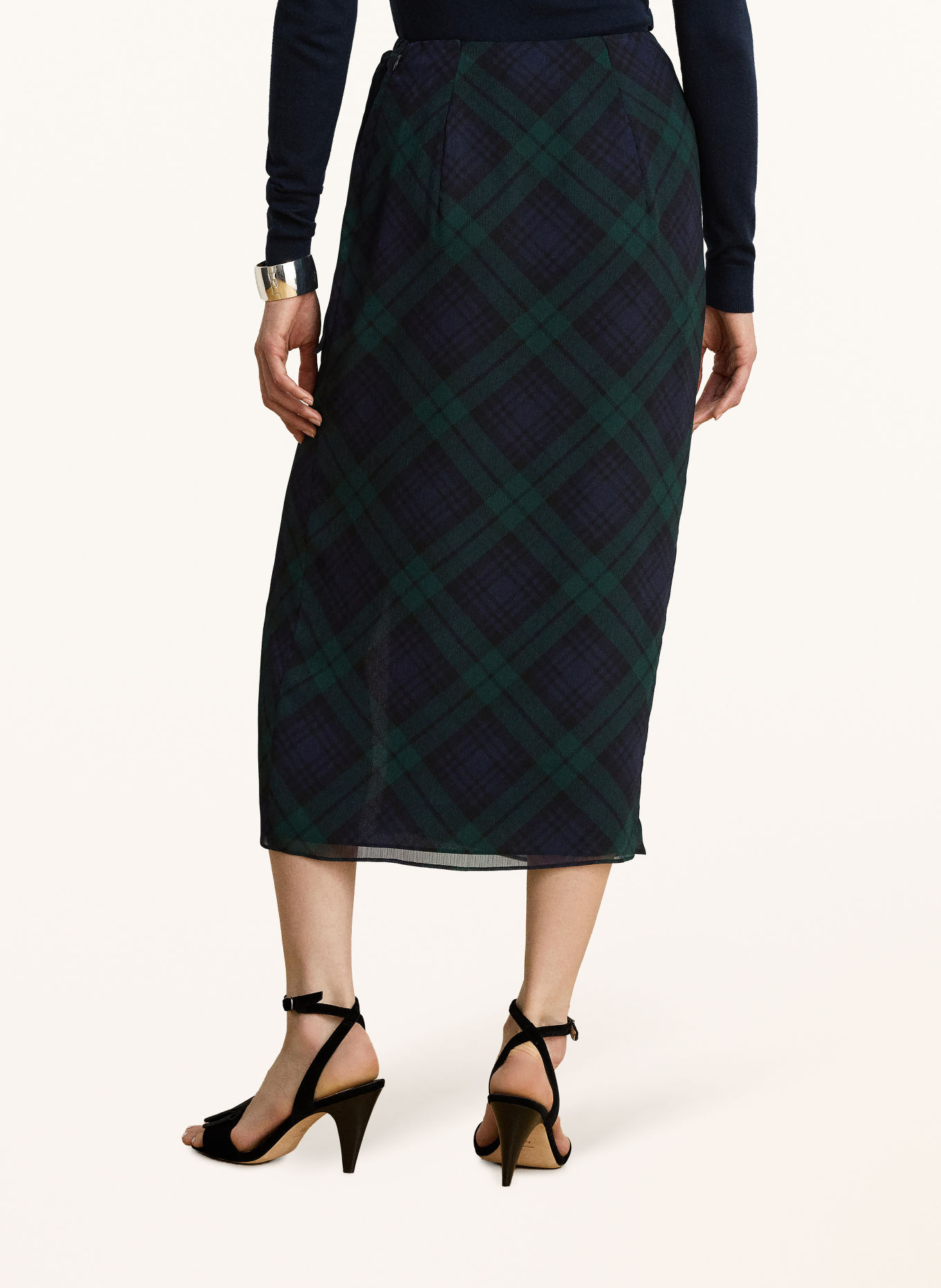 LAUREN RALPH LAUREN Rock SARONG: DUNKELBLAU / PETROL / SCHWARZ