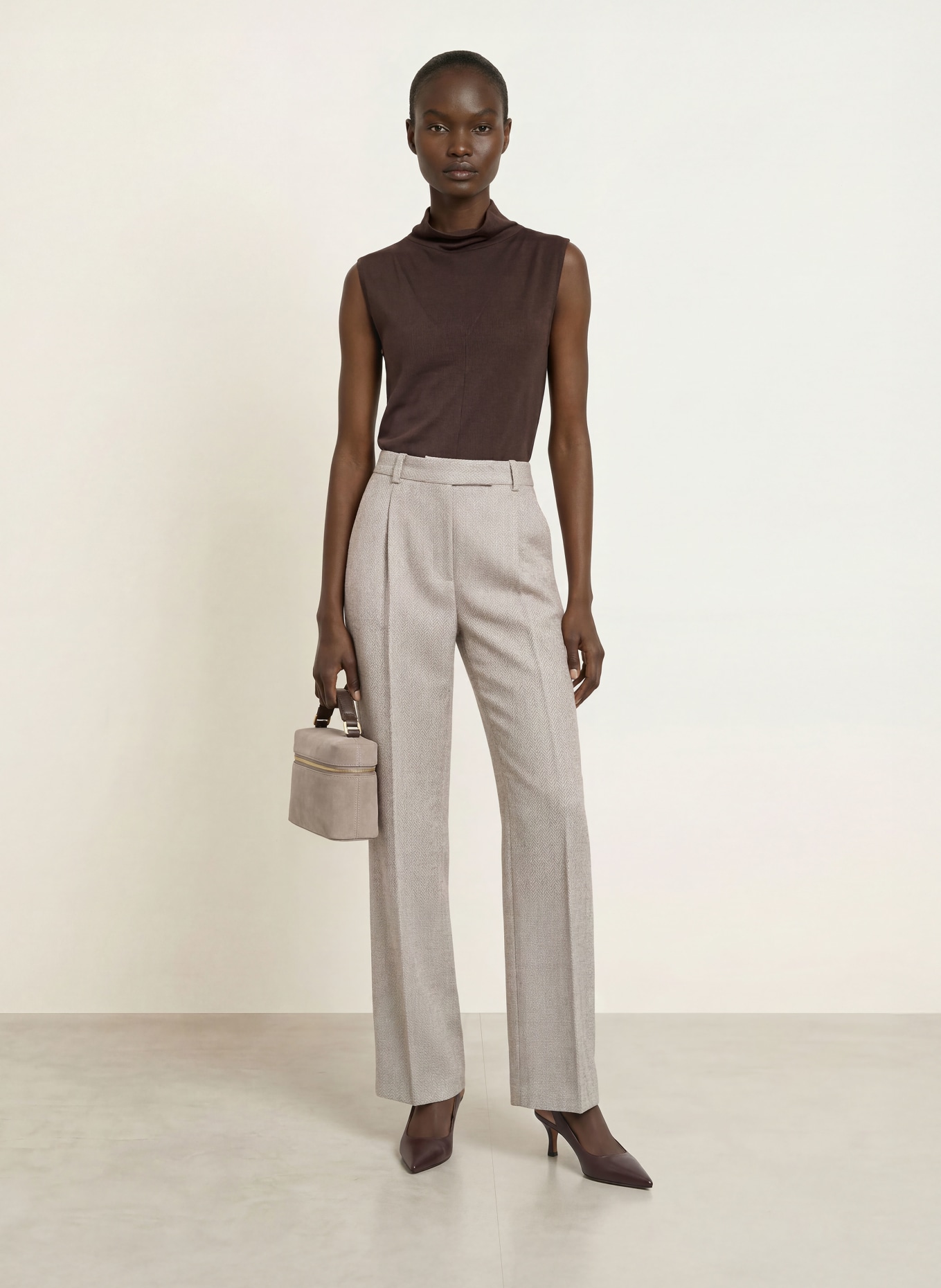 REISS Top HONEY: DARK BROWN