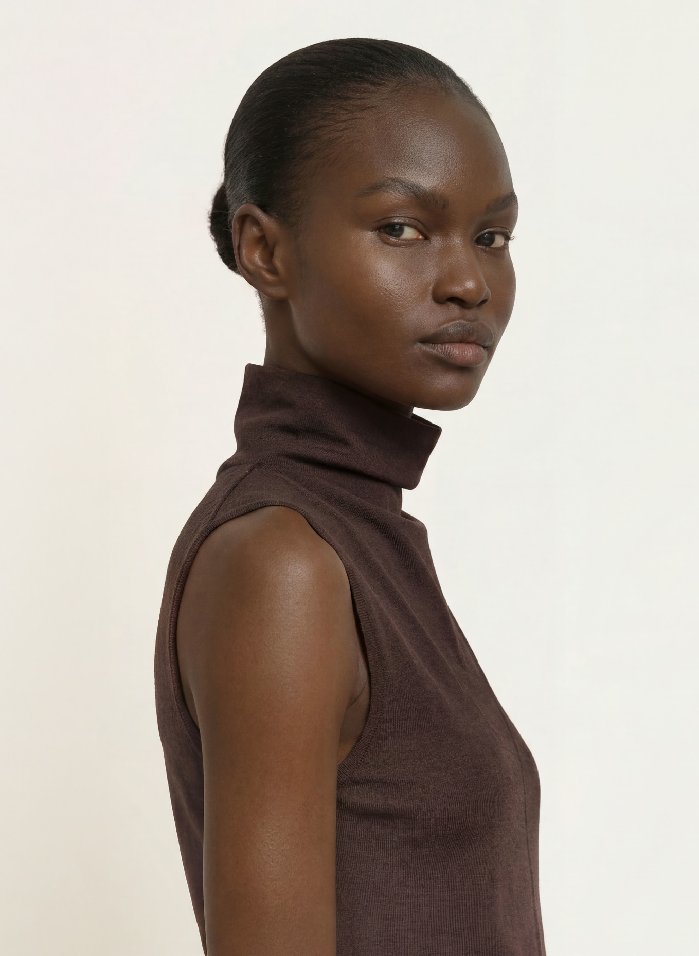 REISS Top HONEY: DARK BROWN