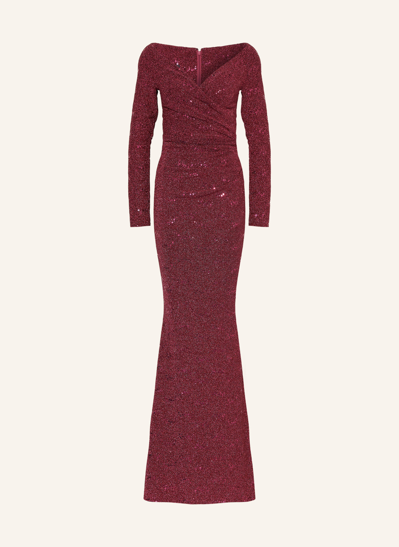 TALBOT RUNHOF Večerní šaty s třpytivou přízí a flitry: 344 CRANBERRY